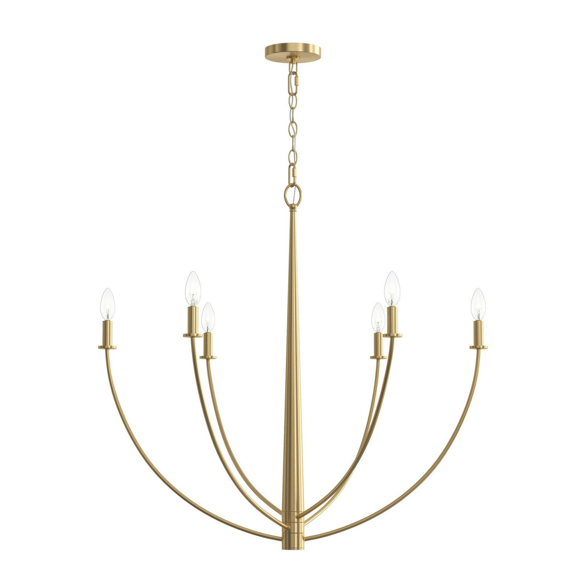 Progress Lighting - P400460-191 - Six Light Chandelier - Jheni - Brushed Gold