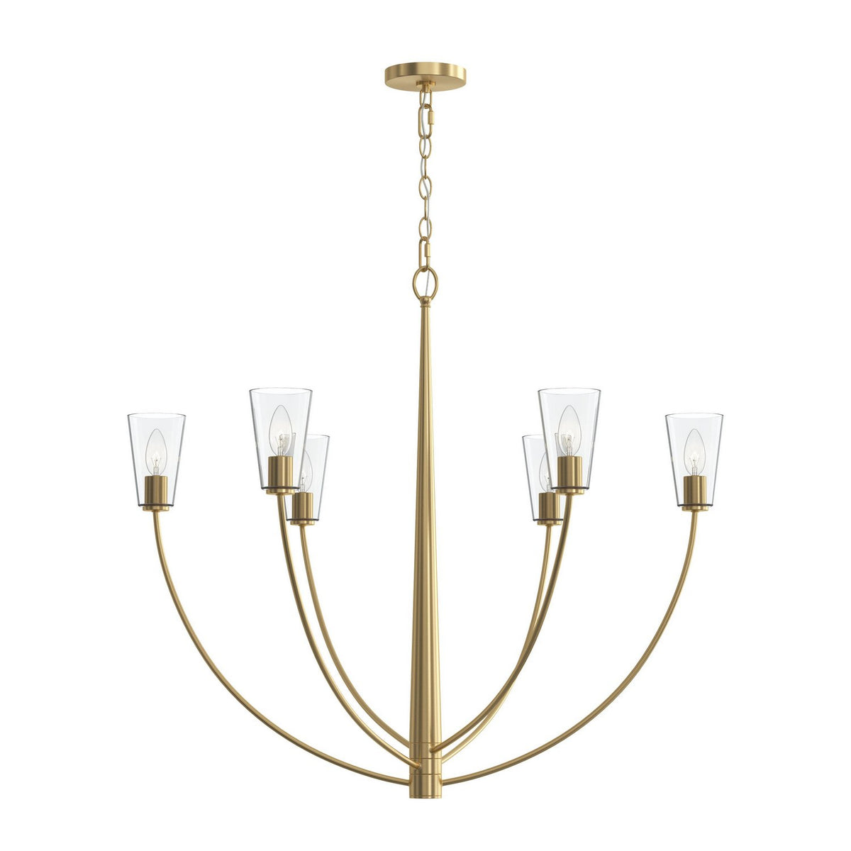 Progress Lighting - P400455-191 - Six Light Chandelier - Jheni - Brushed Gold