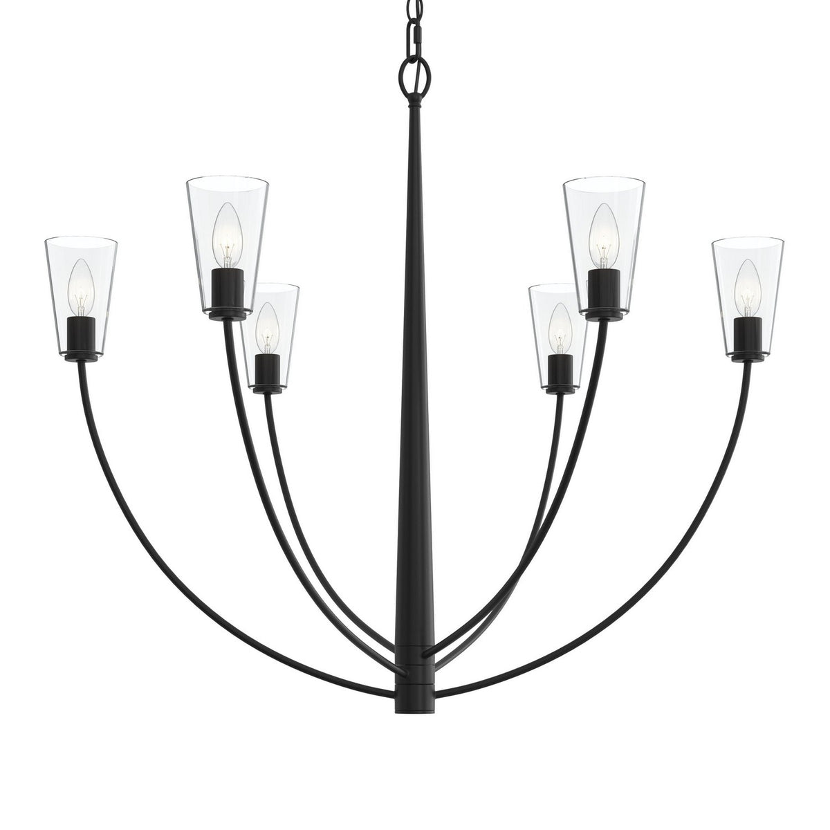 Progress Lighting - P400455-31M - Six Light Chandelier - Jheni - Matte Black