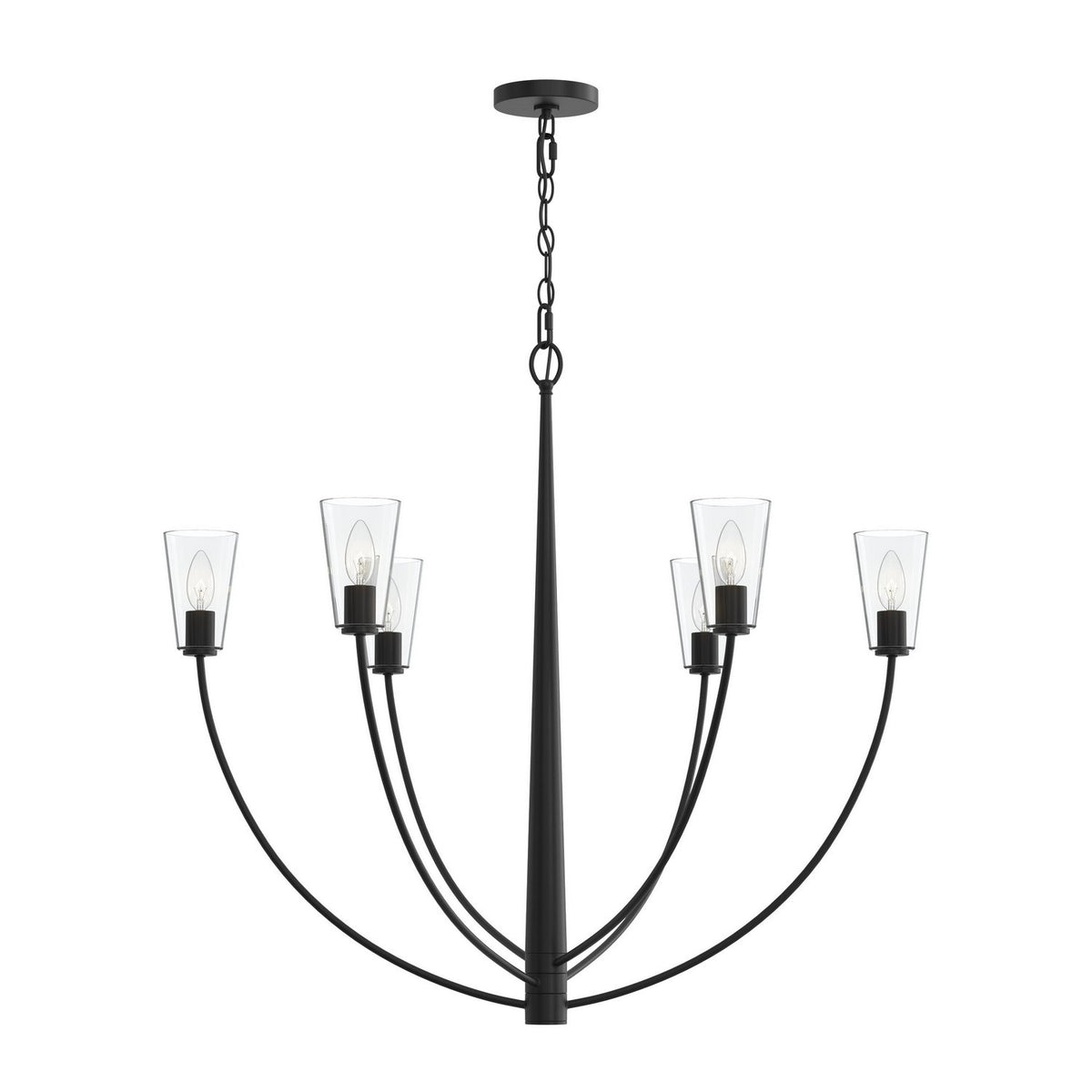 Progress Lighting - P400455-31M - Six Light Chandelier - Jheni - Matte Black