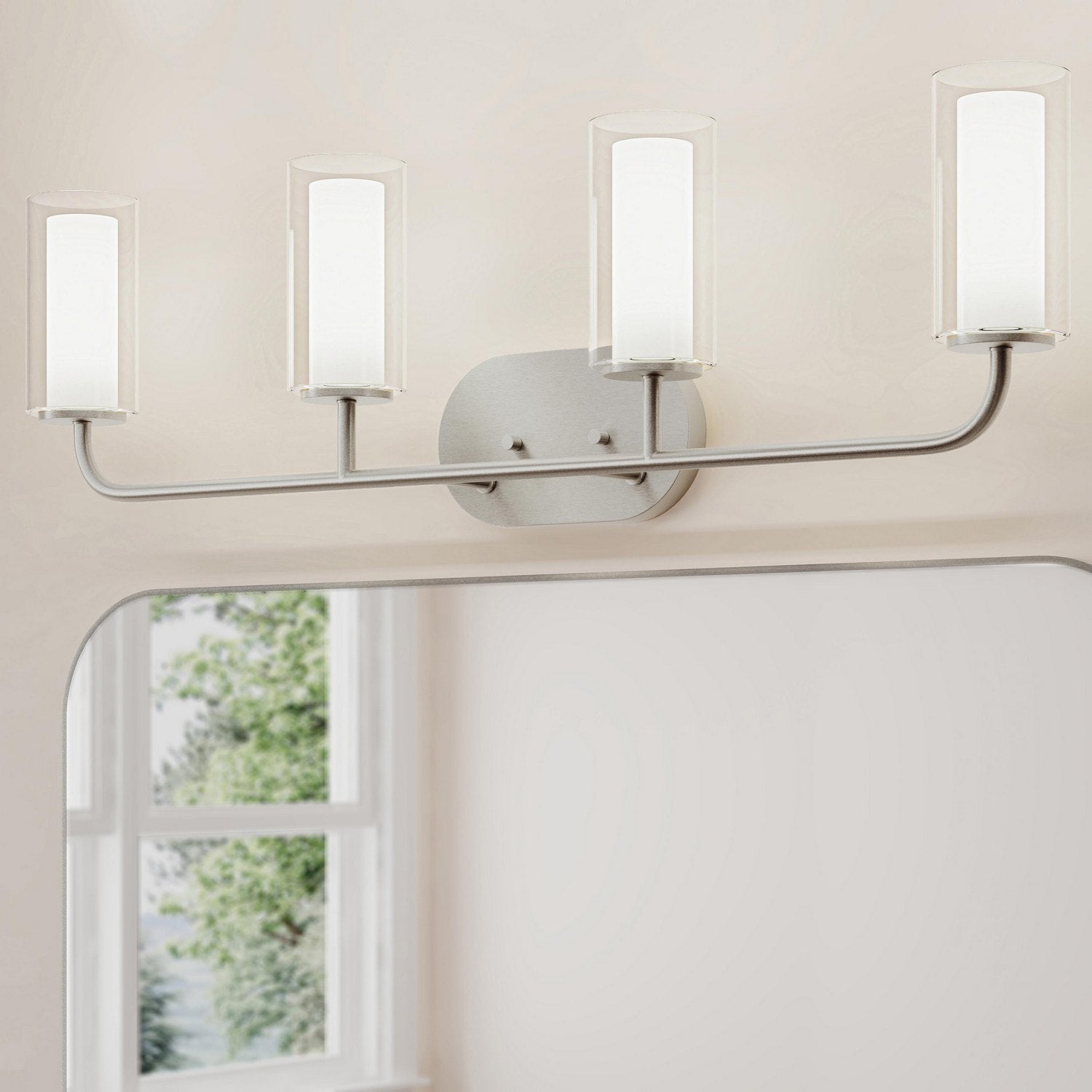 Progress Lighting - P300577-009 - Four Light Bath Vanity - Mack - Brushed Nickel