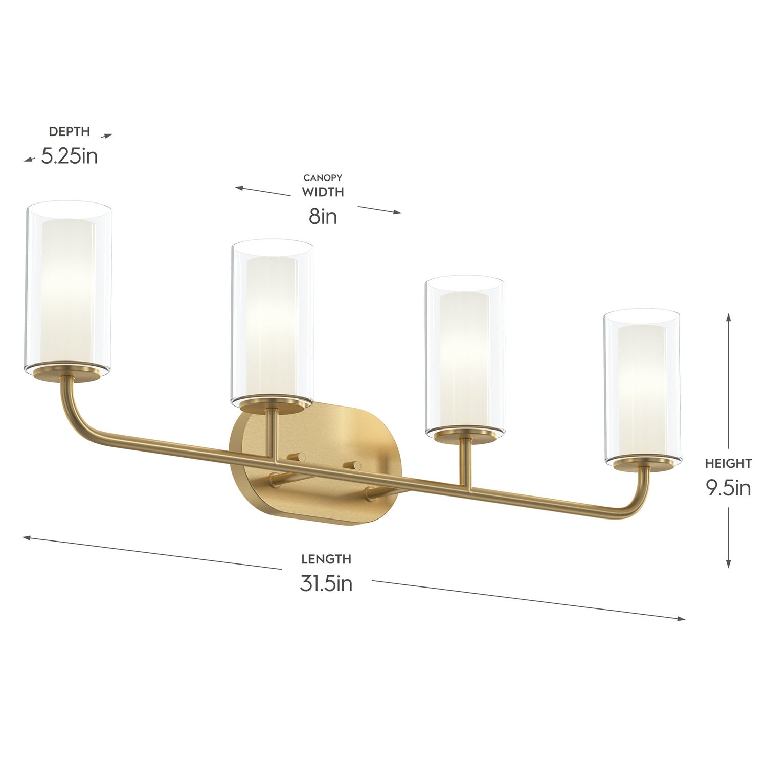 Progress Lighting - P300577-191 - Four Light Bath Vanity - Mack - Brushed Gold
