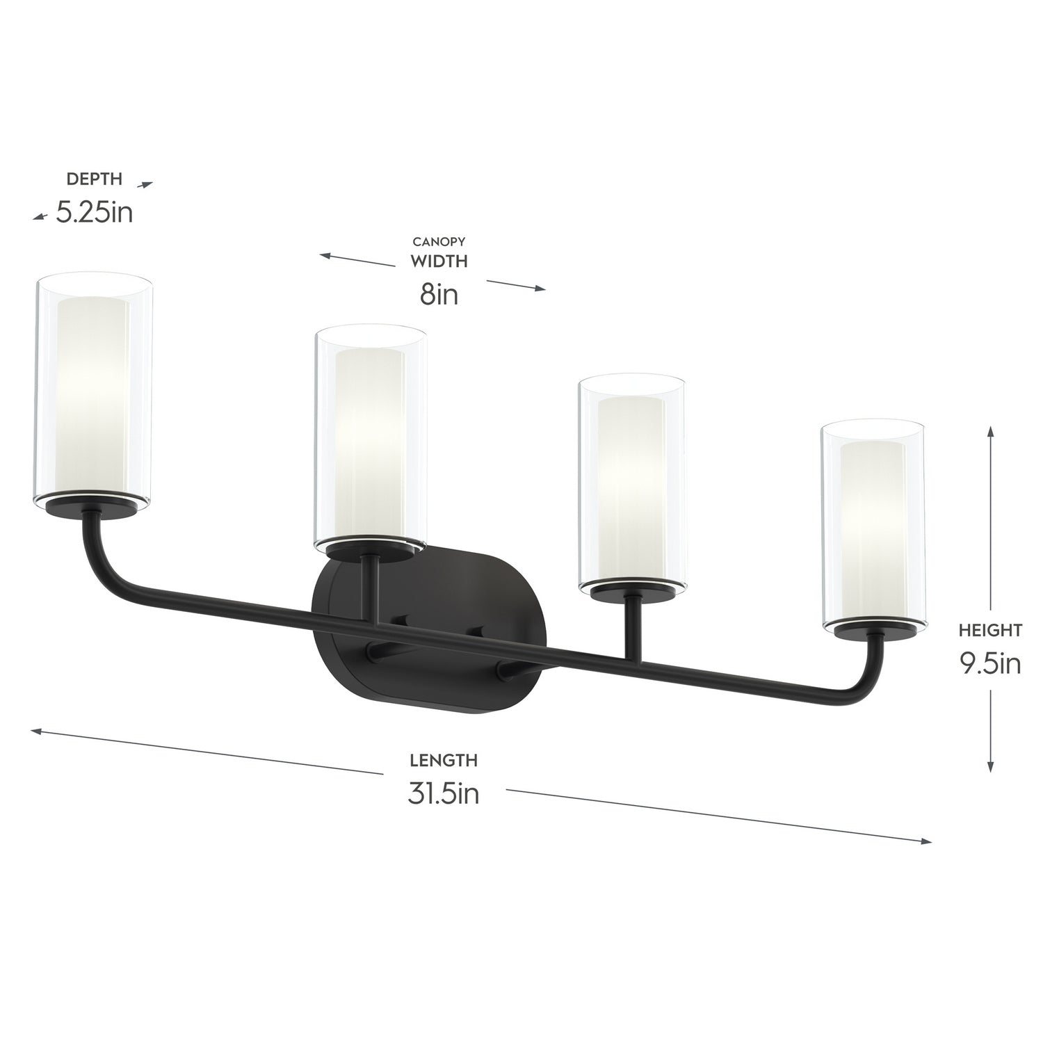 Progress Lighting - P300577-31M - Four Light Bath Vanity - Mack - Matte Black