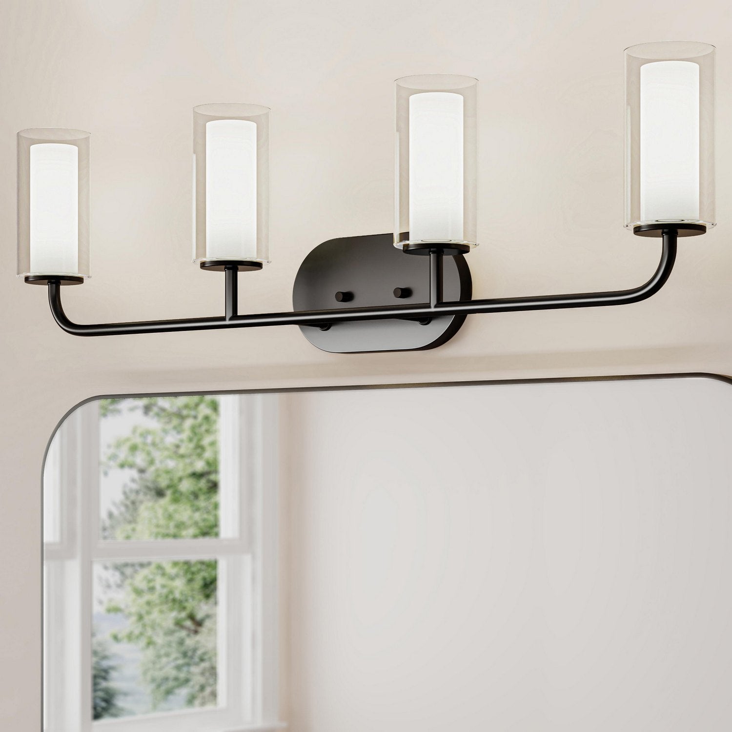 Progress Lighting - P300577-31M - Four Light Bath Vanity - Mack - Matte Black