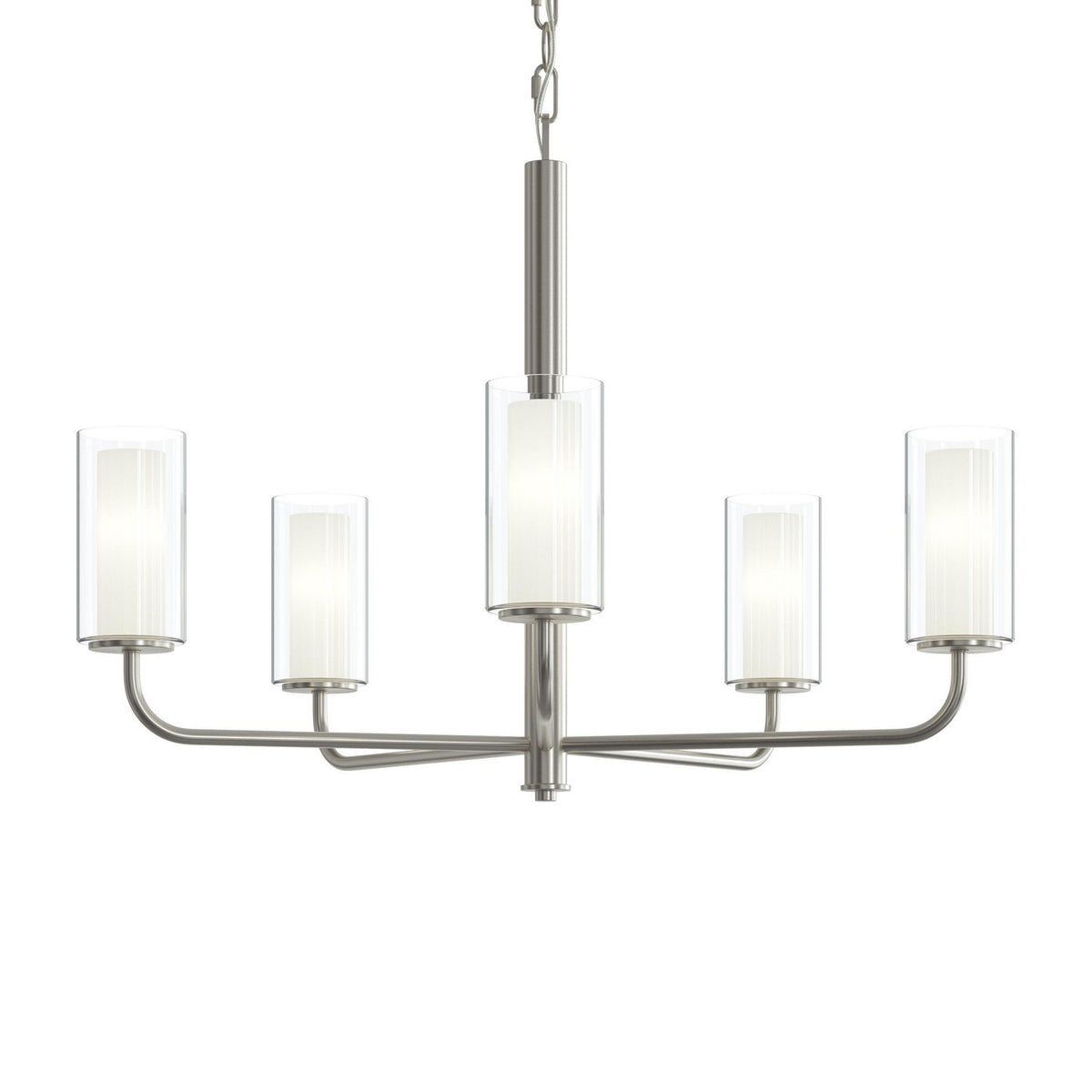 Progress Lighting - P400475-009 - Five Light Chandelier - Mack - Brushed Nickel