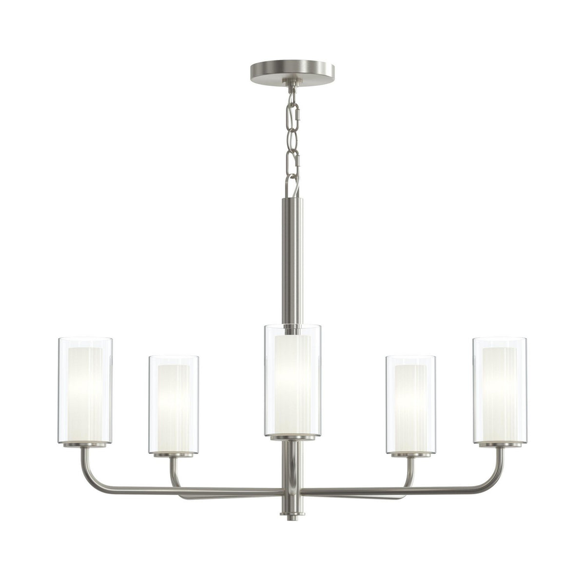 Progress Lighting - P400475-009 - Five Light Chandelier - Mack - Brushed Nickel
