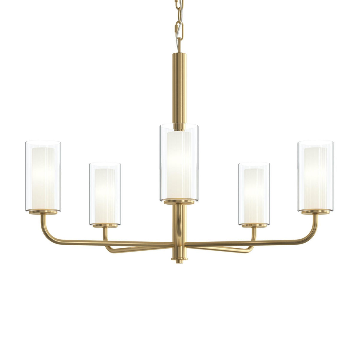 Progress Lighting - P400475-191 - Five Light Chandelier - Mack - Brushed Gold