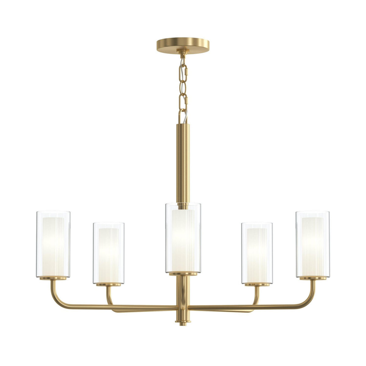 Progress Lighting - P400475-191 - Five Light Chandelier - Mack - Brushed Gold