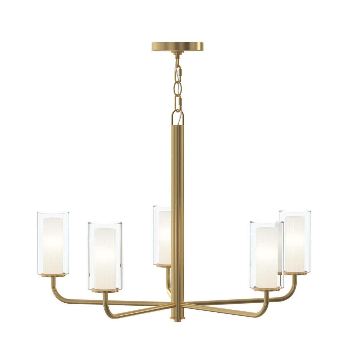 Progress Lighting - P400475-191 - Five Light Chandelier - Mack - Brushed Gold