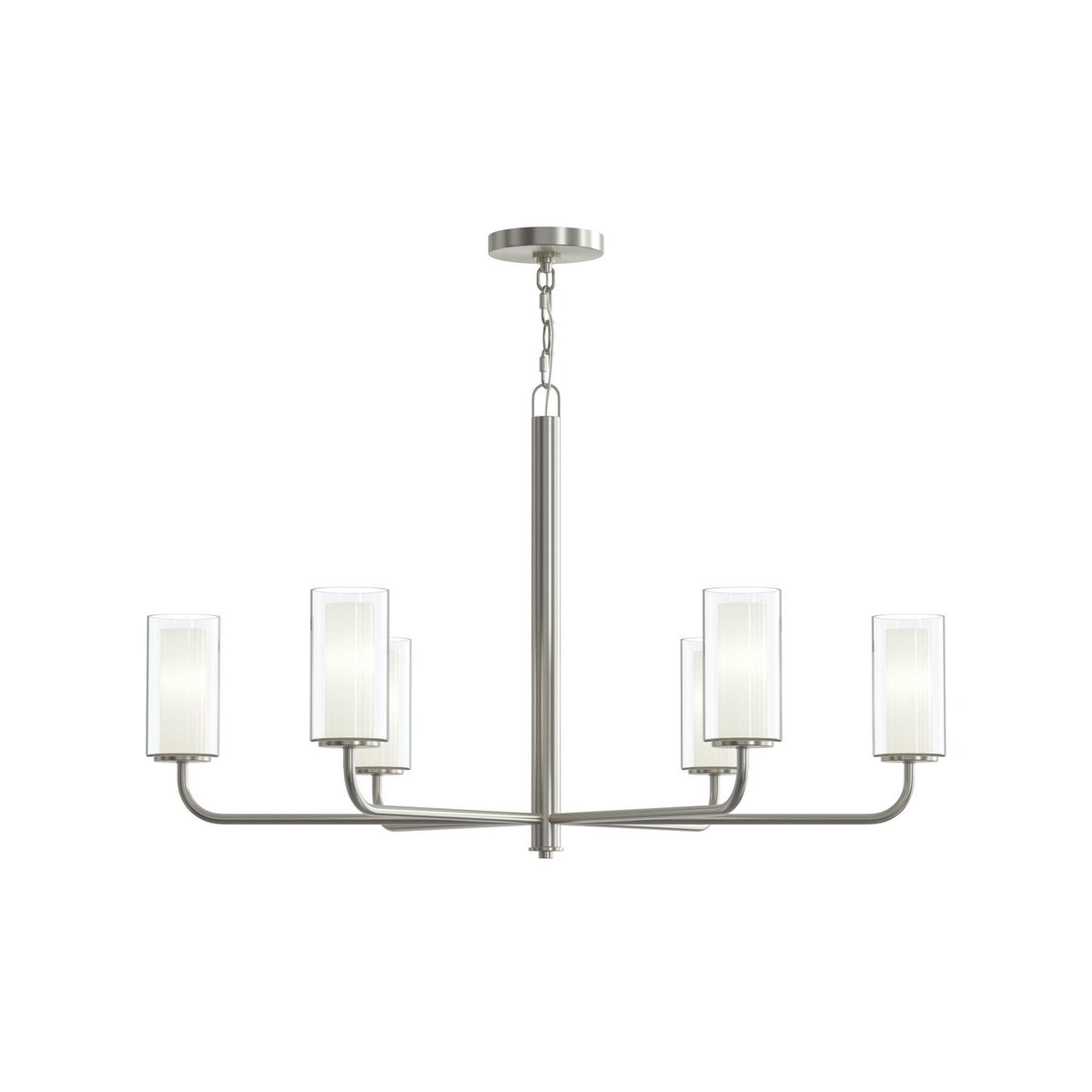 Progress Lighting - P400477-009 - Six Light Chandelier - Mack - Brushed Nickel