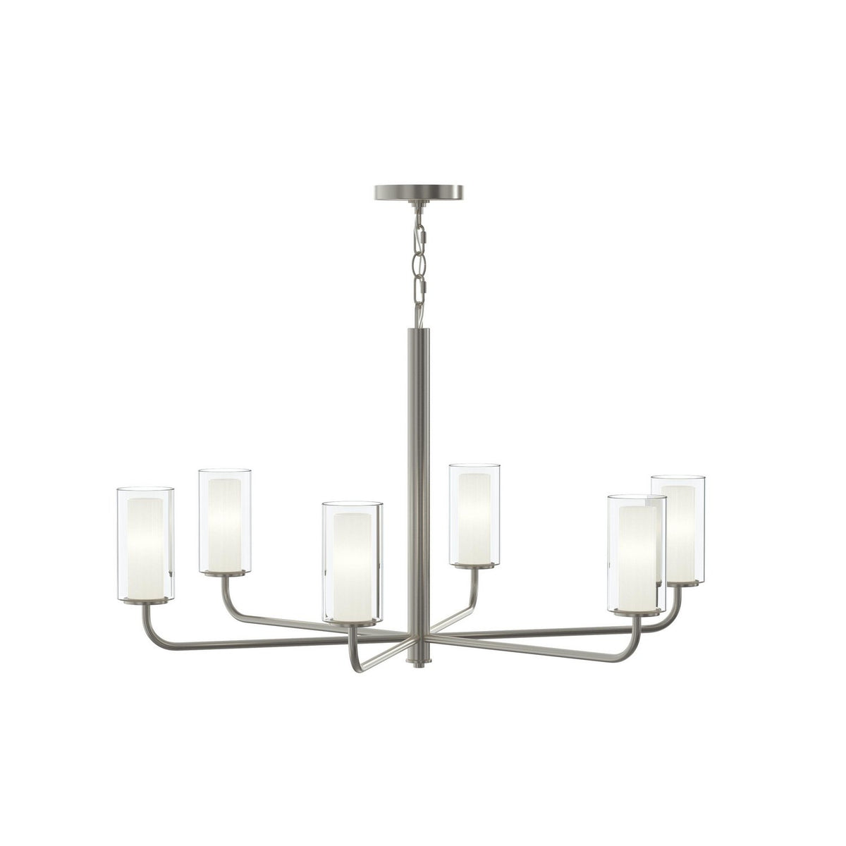 Progress Lighting - P400477-009 - Six Light Chandelier - Mack - Brushed Nickel