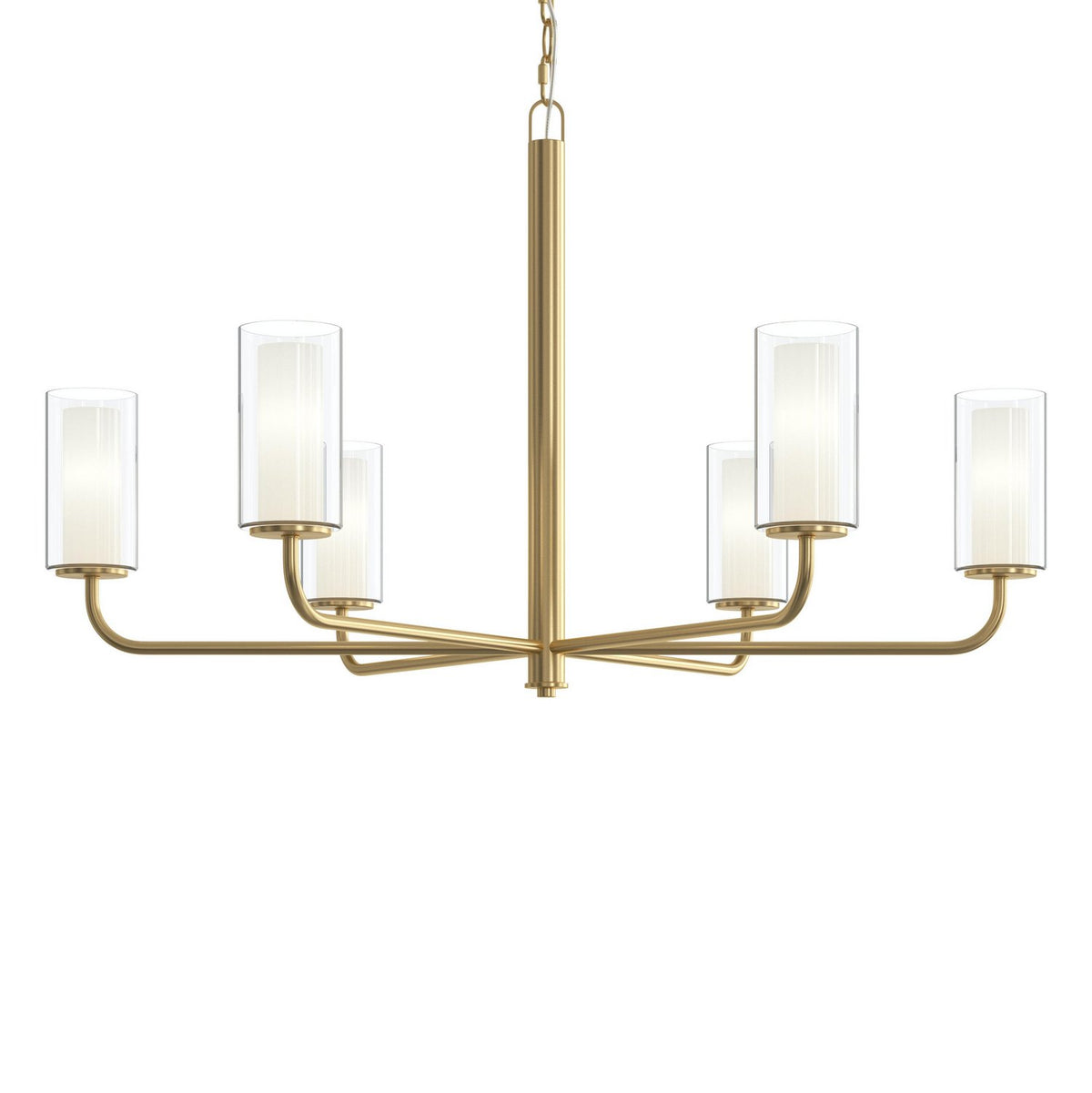 Progress Lighting - P400477-191 - Six Light Chandelier - Mack - Brushed Gold
