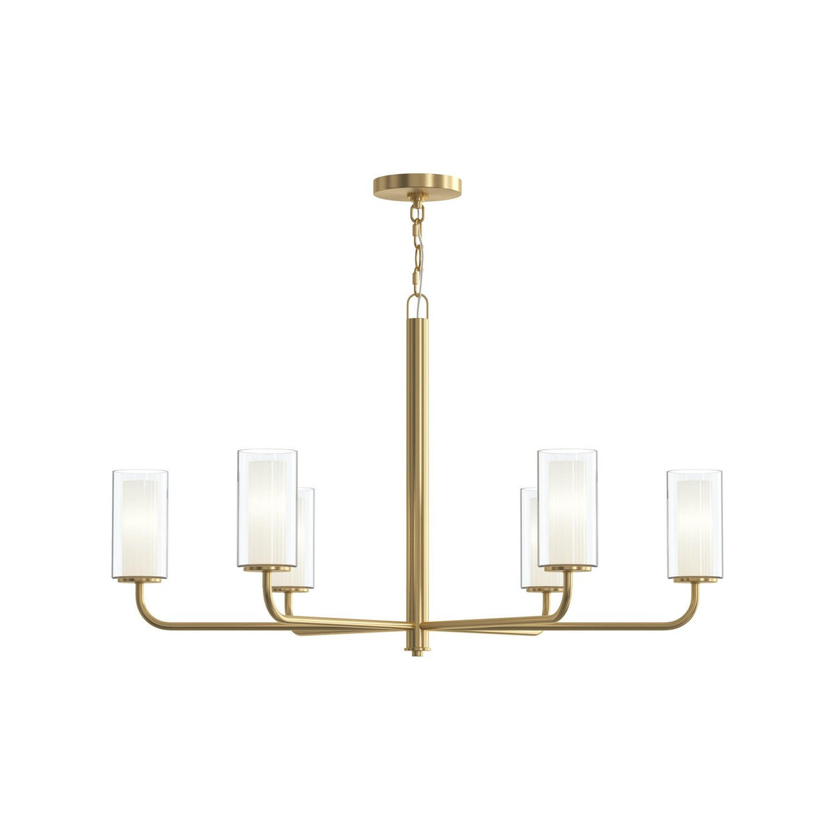 Progress Lighting - P400477-191 - Six Light Chandelier - Mack - Brushed Gold