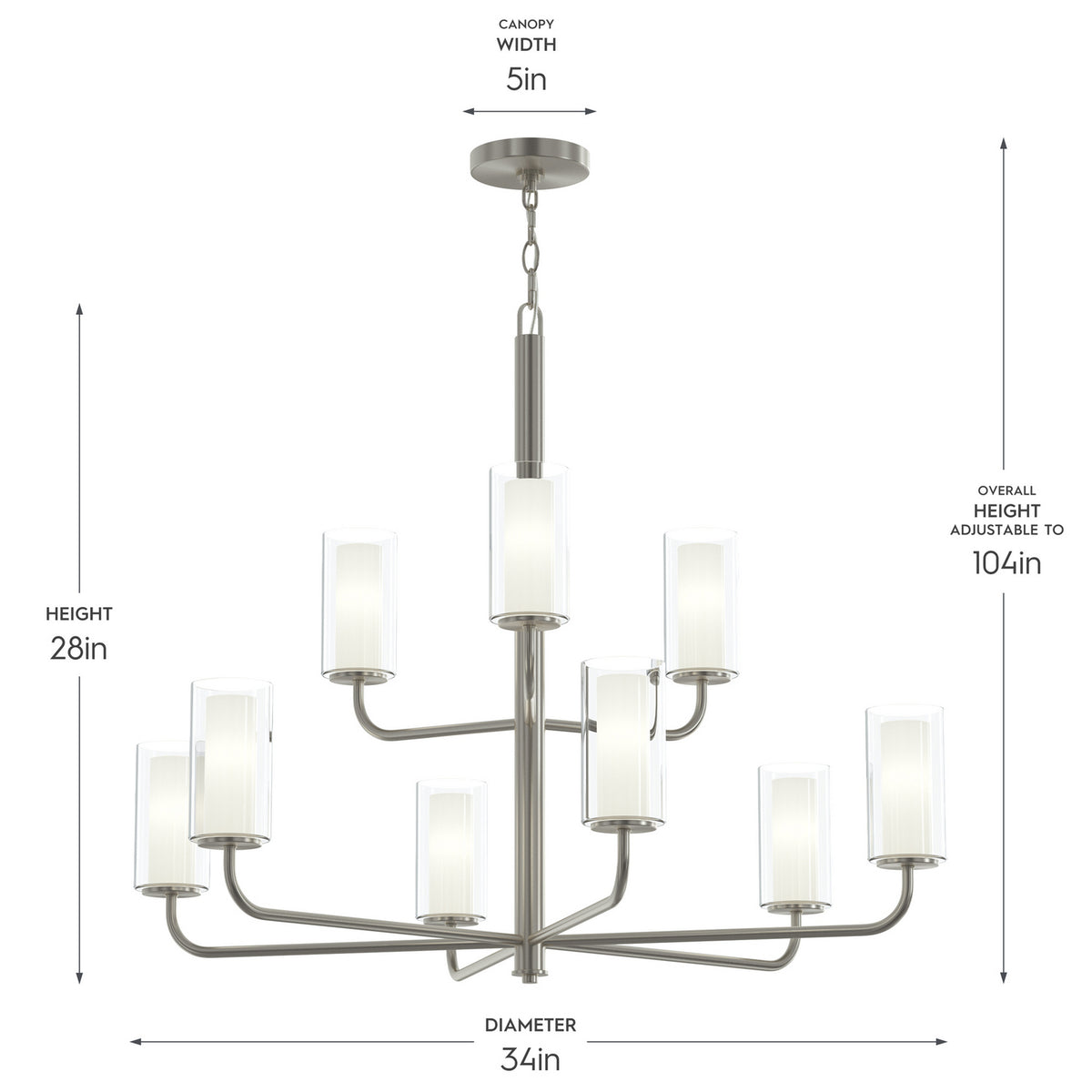 Progress Lighting - P400478-009 - Nine Light Chandelier - Mack - Brushed Nickel
