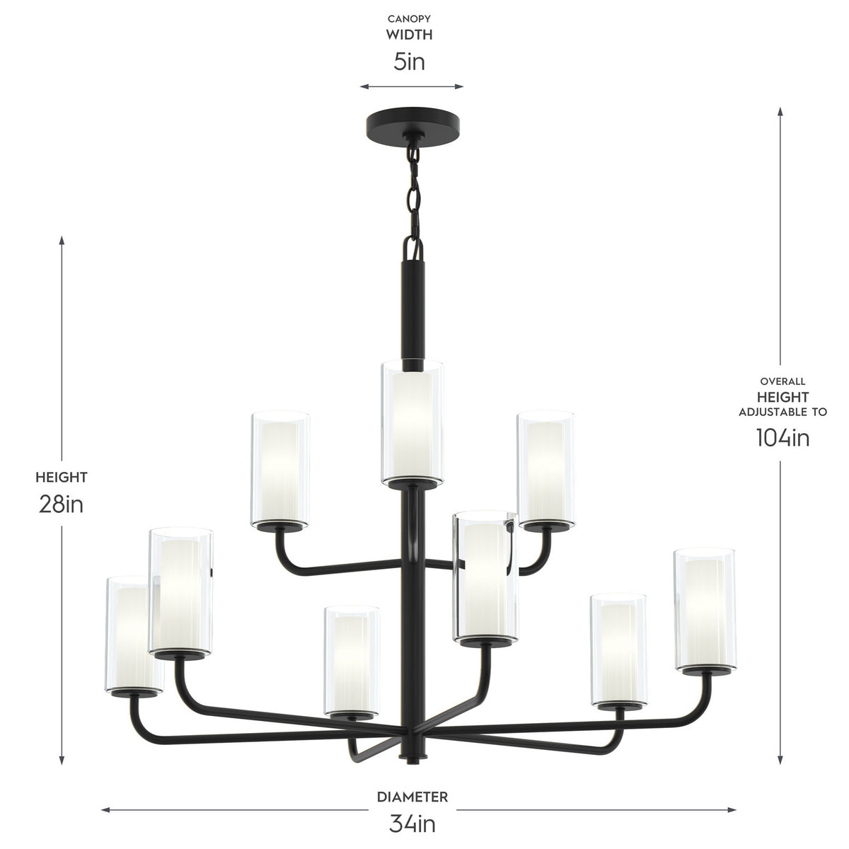 Progress Lighting - P400478-31M - Nine Light Chandelier - Mack - Matte Black