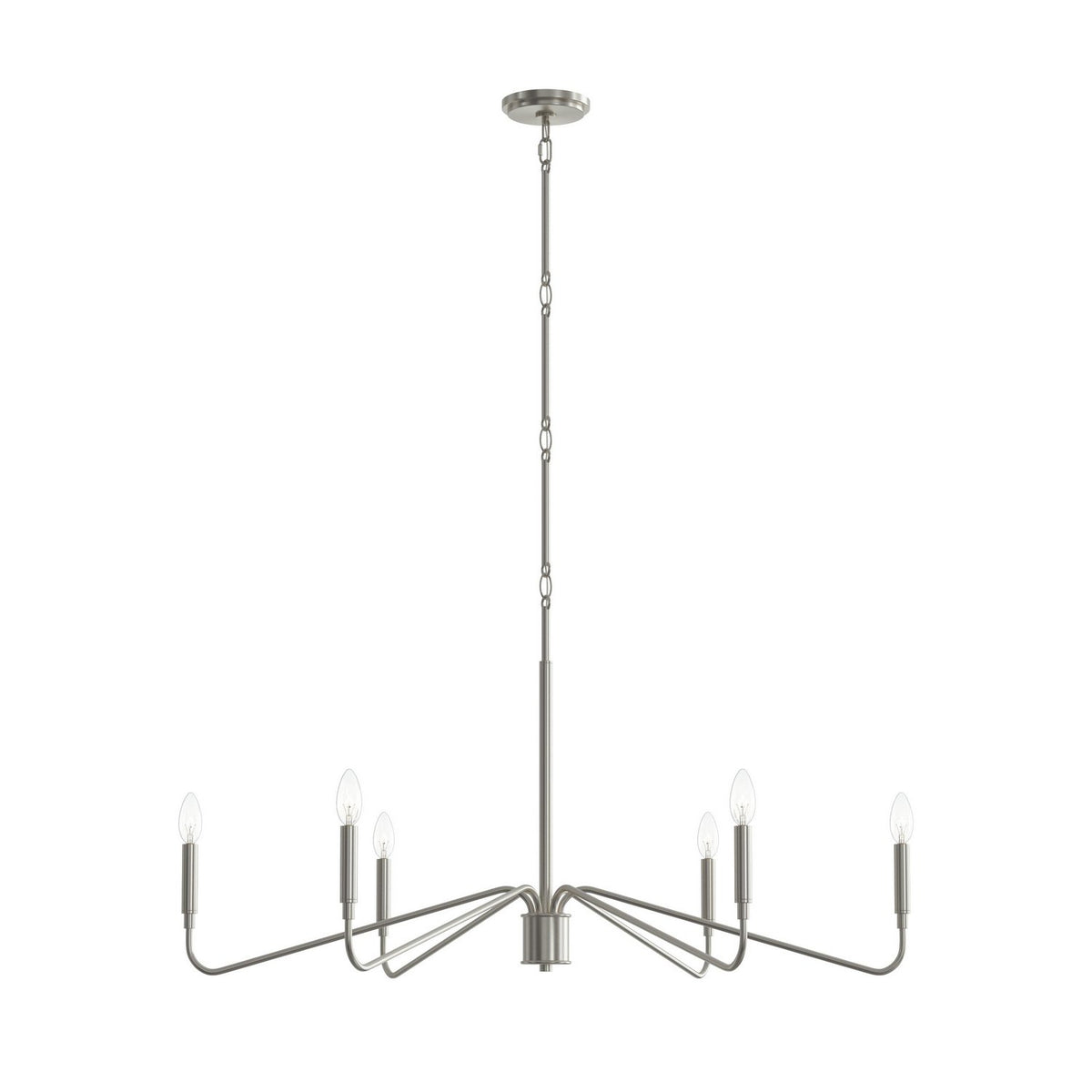 Progress Lighting - P400472-009 - Six Light Chandelier - Pilar - Brushed Nickel