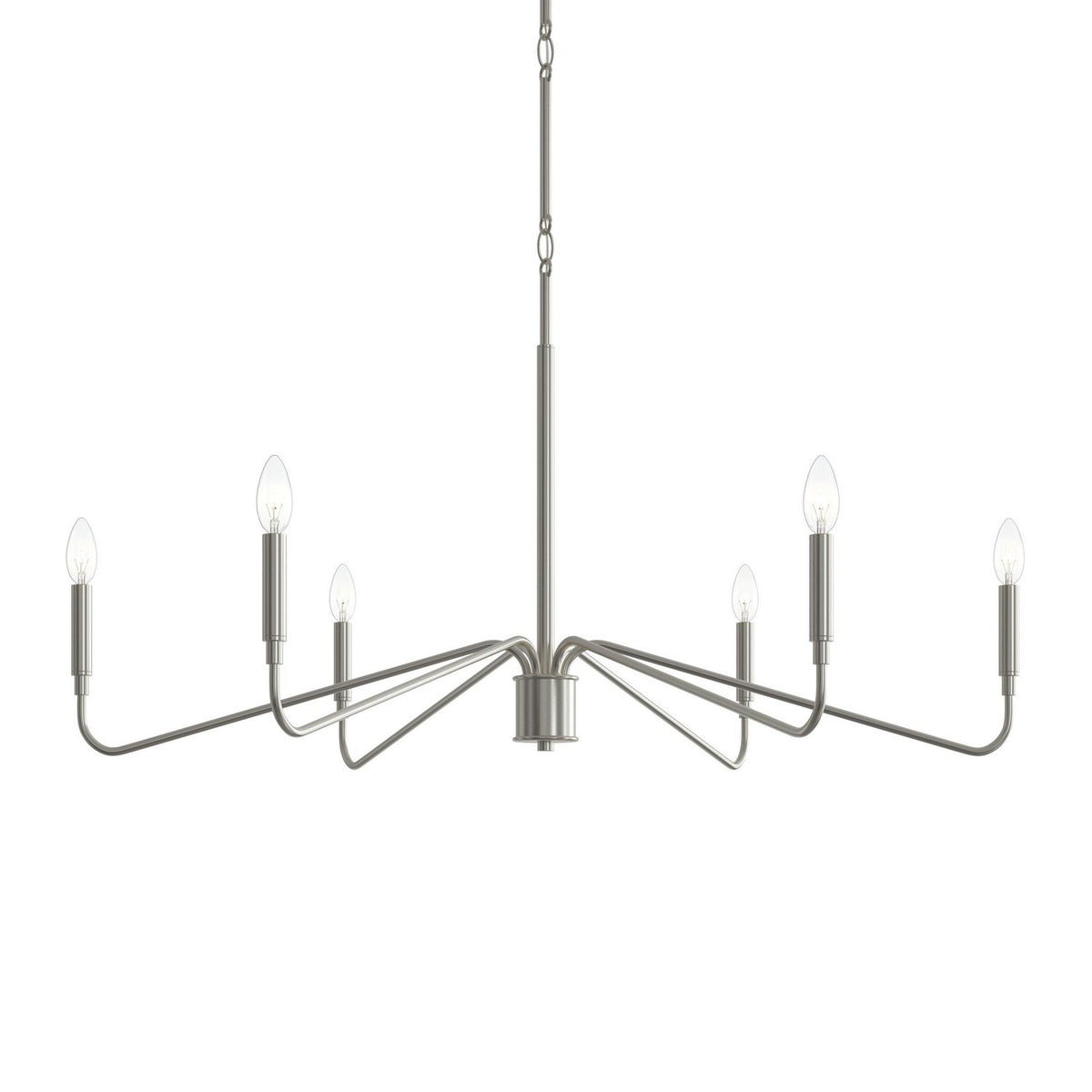 Progress Lighting - P400472-009 - Six Light Chandelier - Pilar - Brushed Nickel