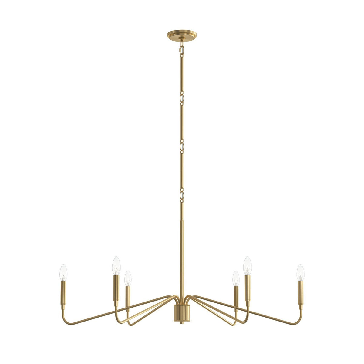 Progress Lighting - P400472-191 - Six Light Chandelier - Pilar - Brushed Gold