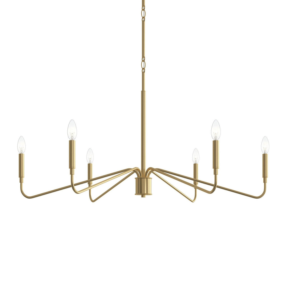 Progress Lighting - P400472-191 - Six Light Chandelier - Pilar - Brushed Gold