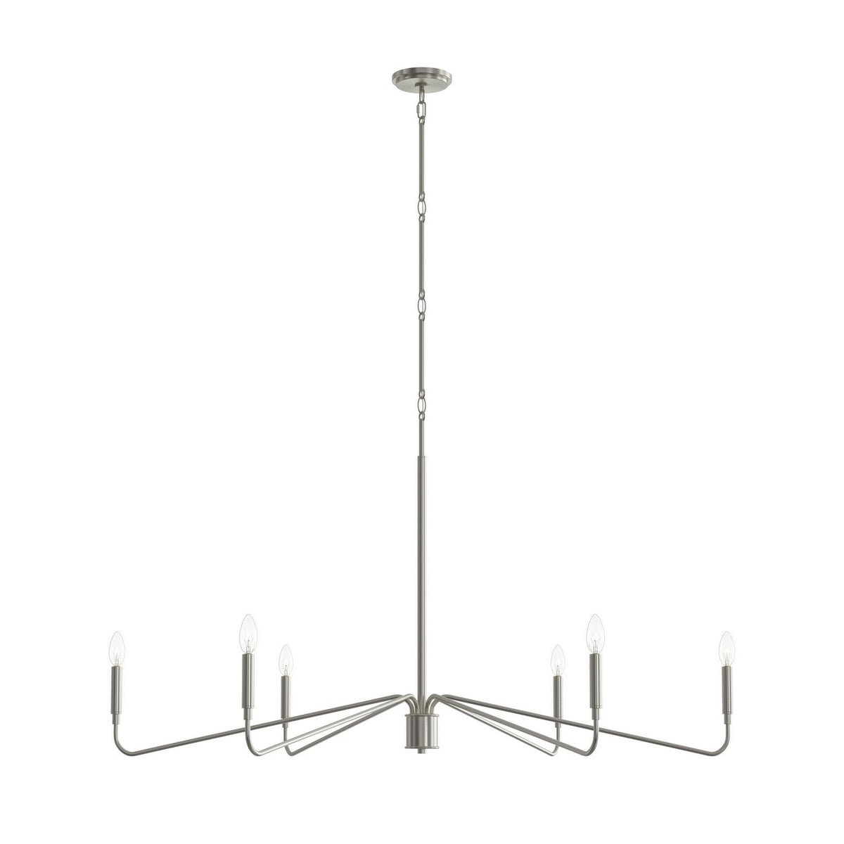 Progress Lighting - P400473-009 - Six Light Chandelier - Pilar - Brushed Nickel