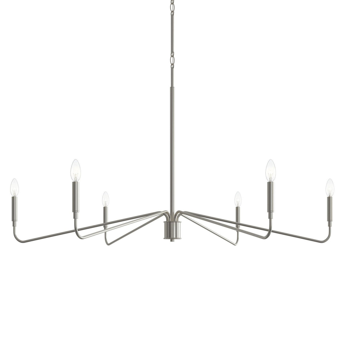 Progress Lighting - P400473-009 - Six Light Chandelier - Pilar - Brushed Nickel