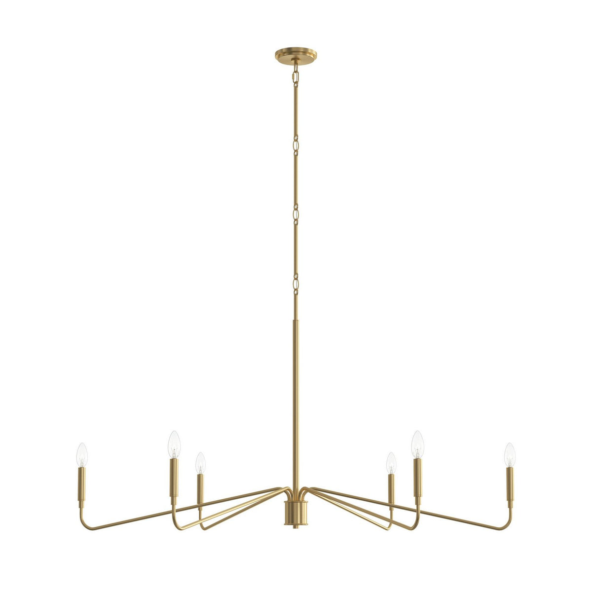 Progress Lighting - P400473-191 - Six Light Chandelier - Pilar - Brushed Gold