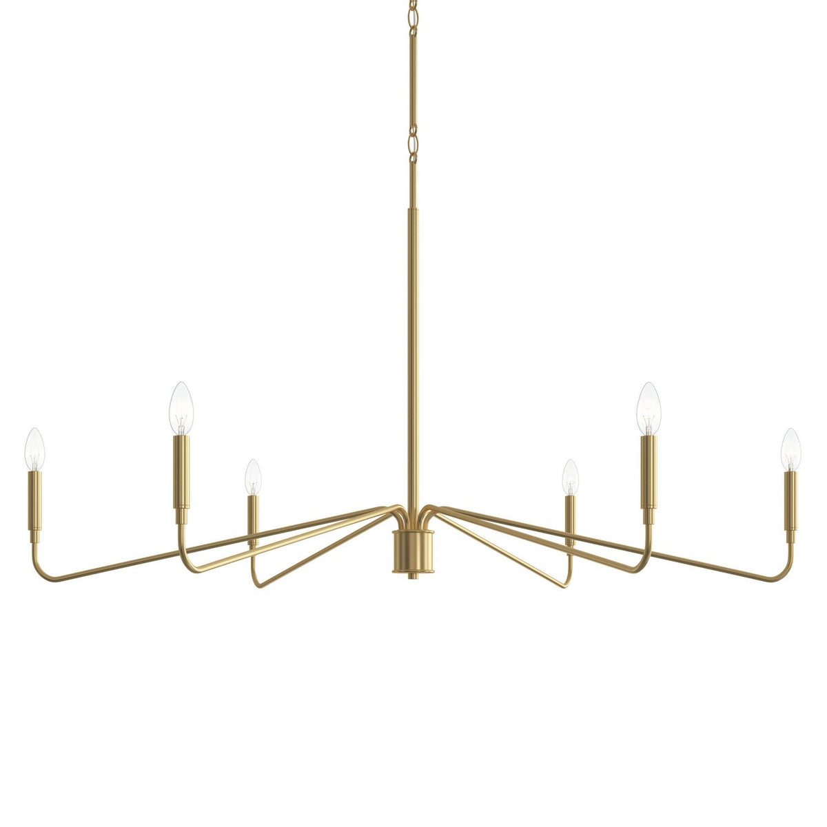 Progress Lighting - P400473-191 - Six Light Chandelier - Pilar - Brushed Gold