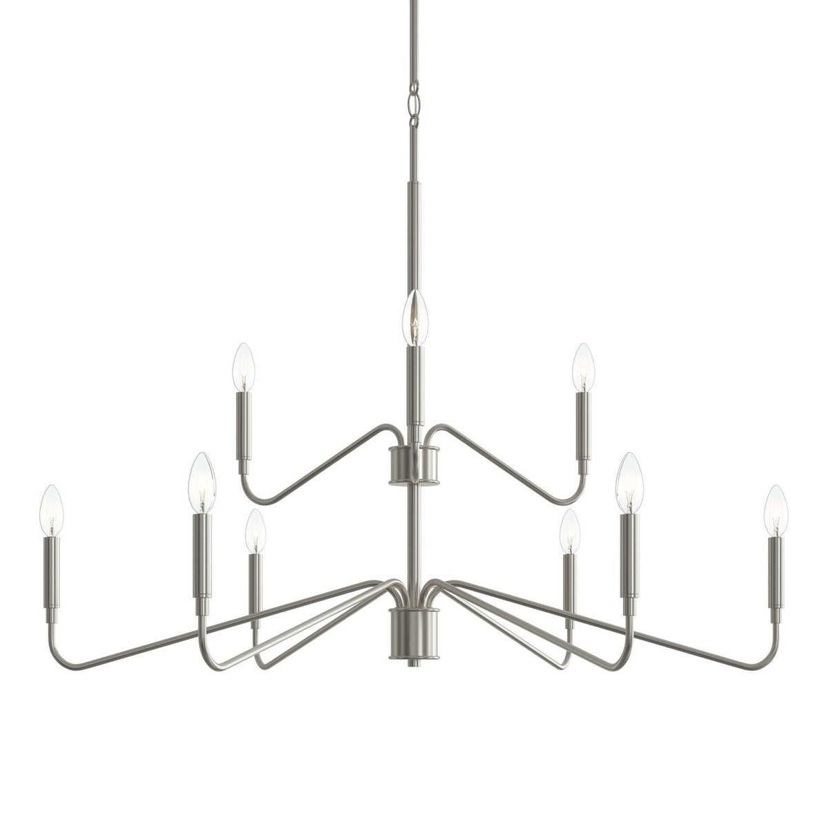 Progress Lighting - P400474-009 - Nine Light Chandelier - Pilar - Brushed Nickel