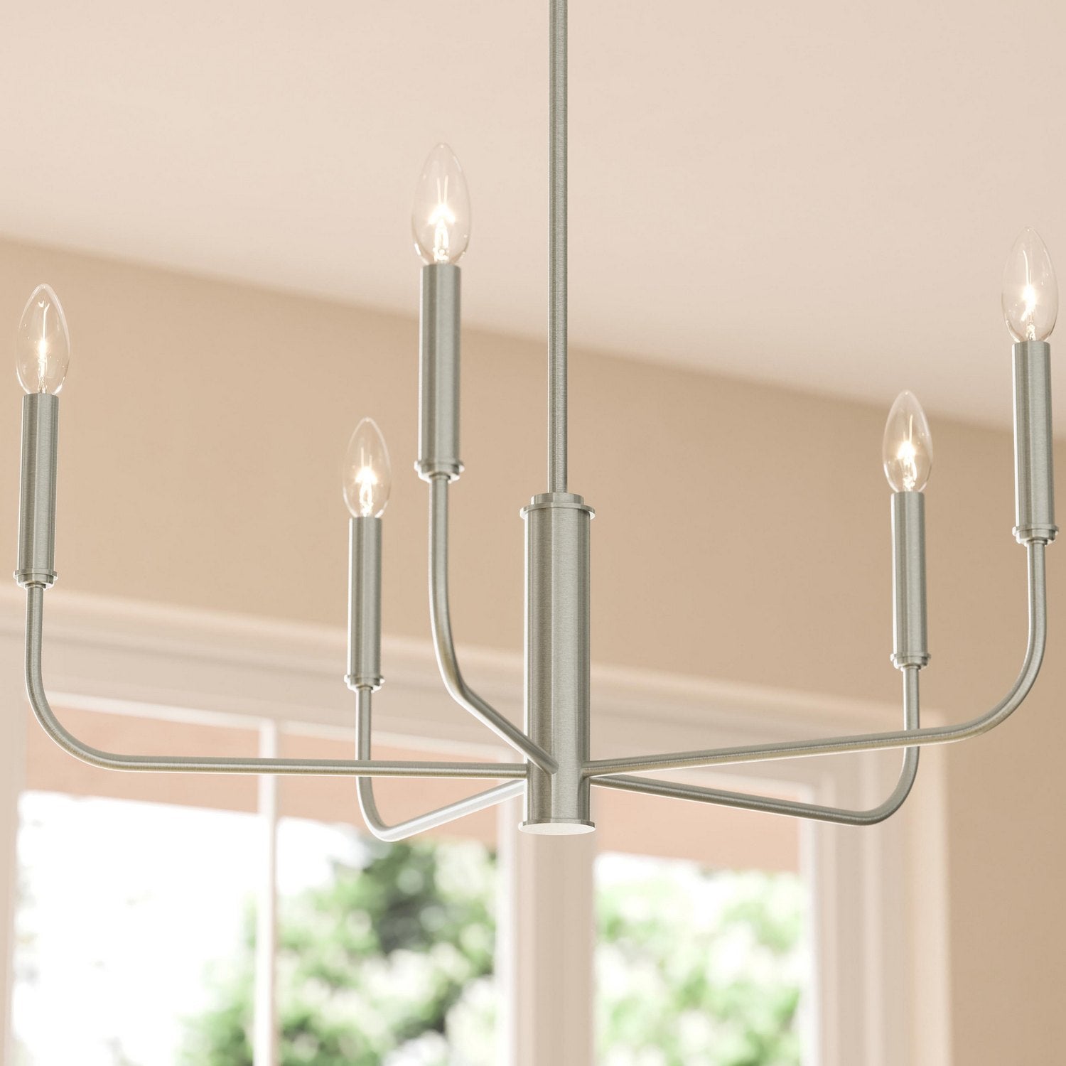 Progress Lighting - P400446-009 - Five Light Chandelier - Reines - Brushed Nickel