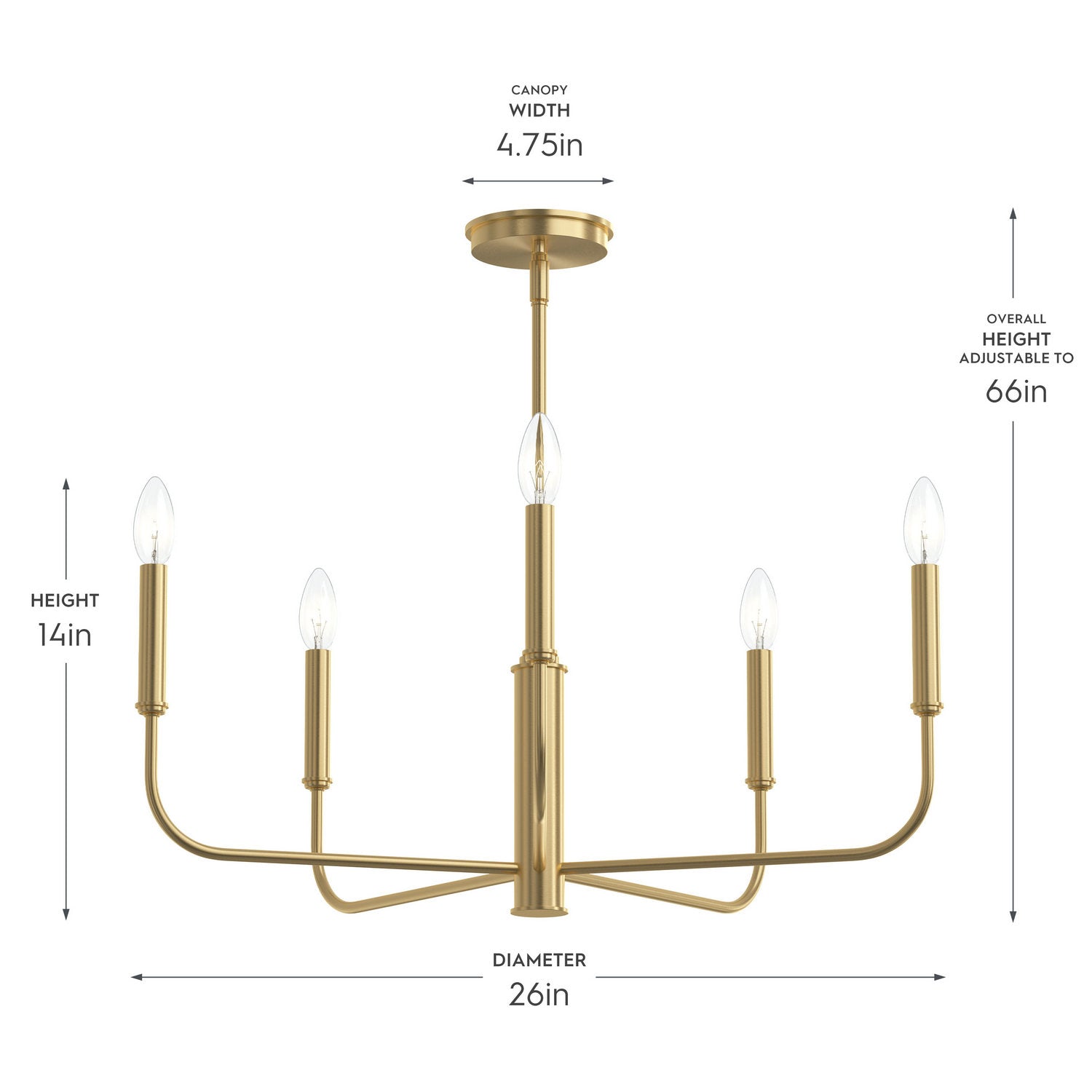 Progress Lighting - P400446-191 - Five Light Chandelier - Reines - Brushed Gold
