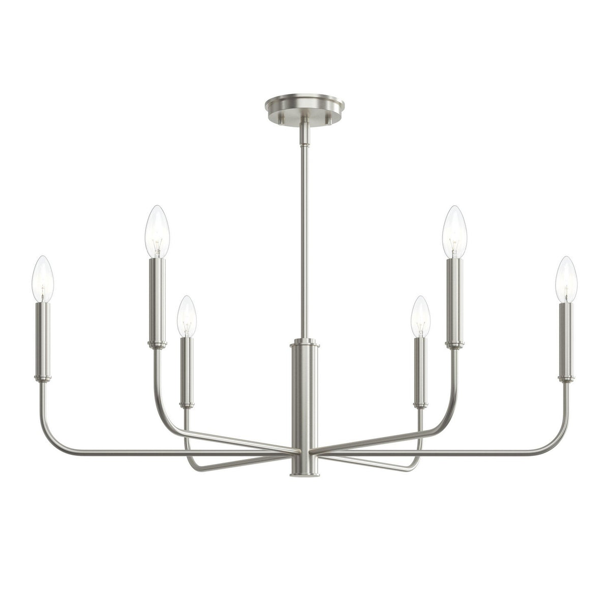Progress Lighting - P400448-009 - Six Light Chandelier - Reines - Brushed Nickel