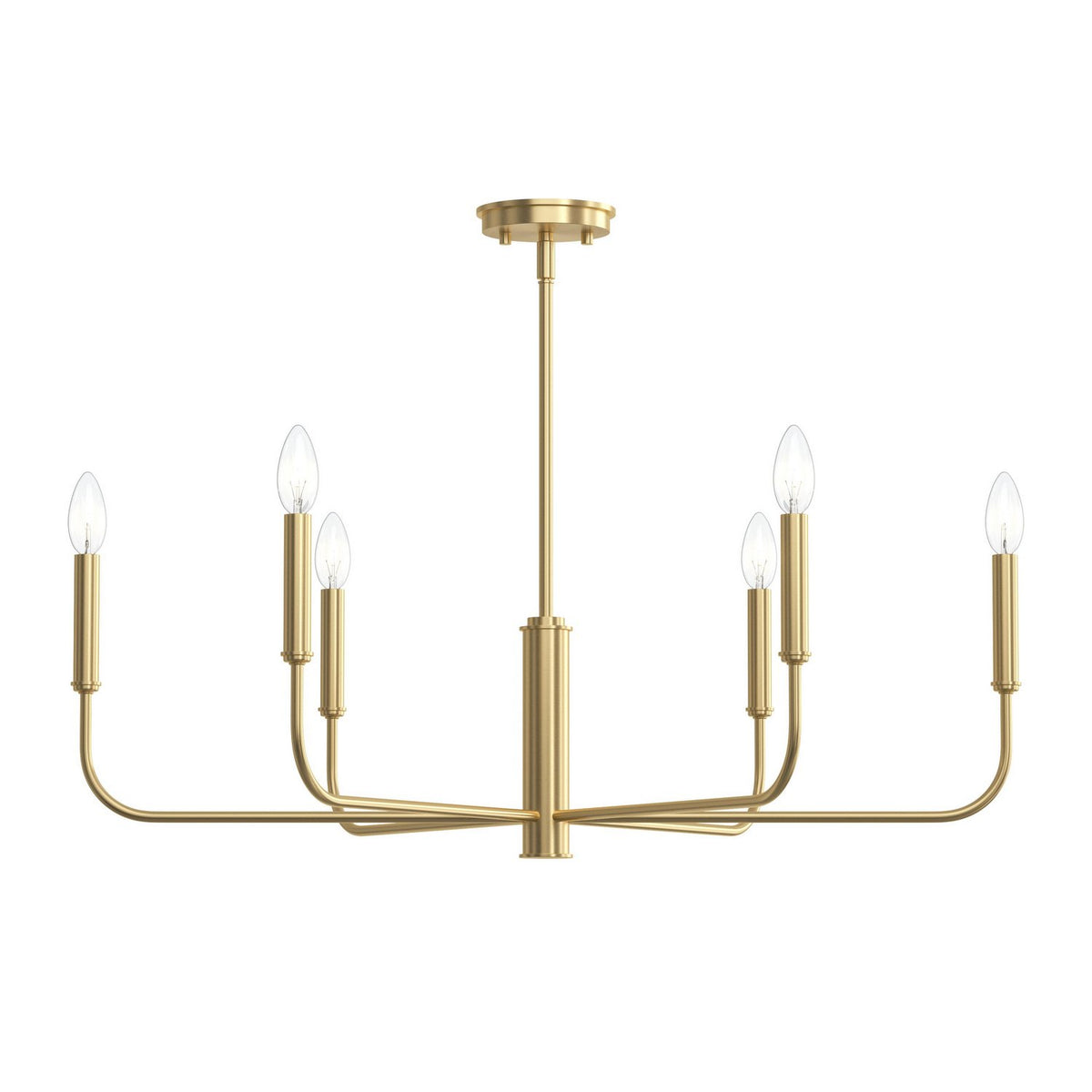 Progress Lighting - P400448-191 - Six Light Chandelier - Reines - Brushed Gold