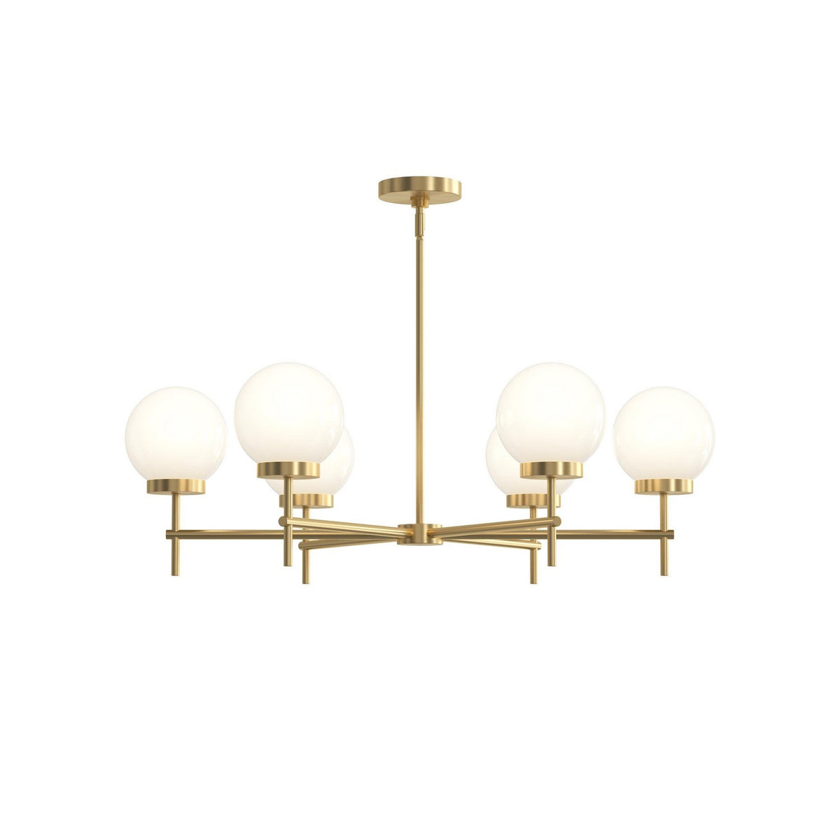Progress Lighting - P400469-191 - Six Light Chandelier - Rigsby - Brushed Gold