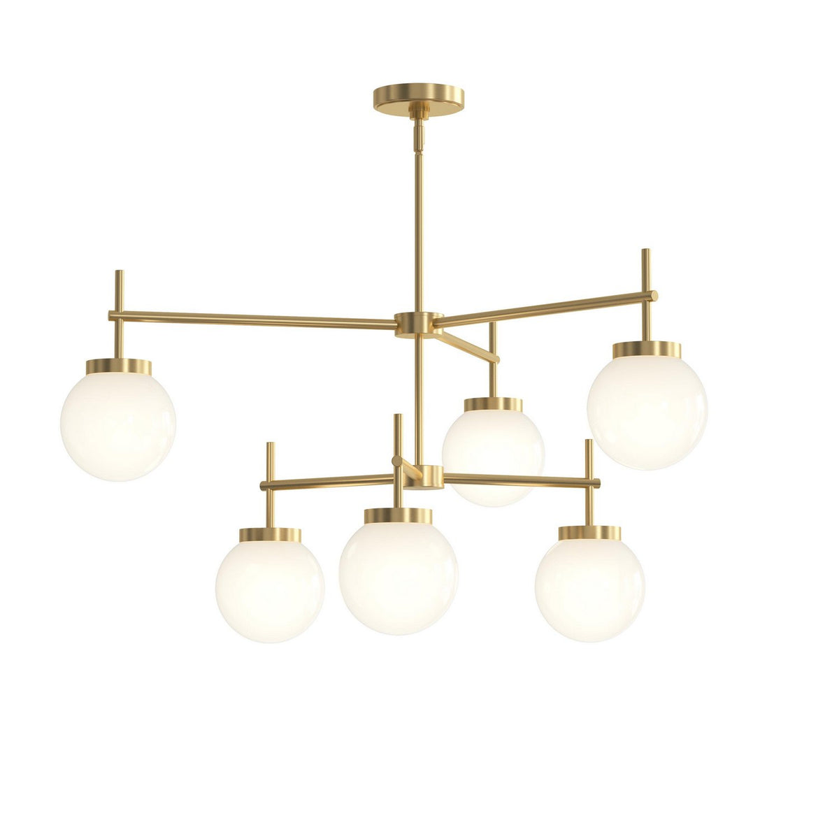 Progress Lighting - P400470-191 - Six Light Chandelier - Rigsby - Brushed Gold
