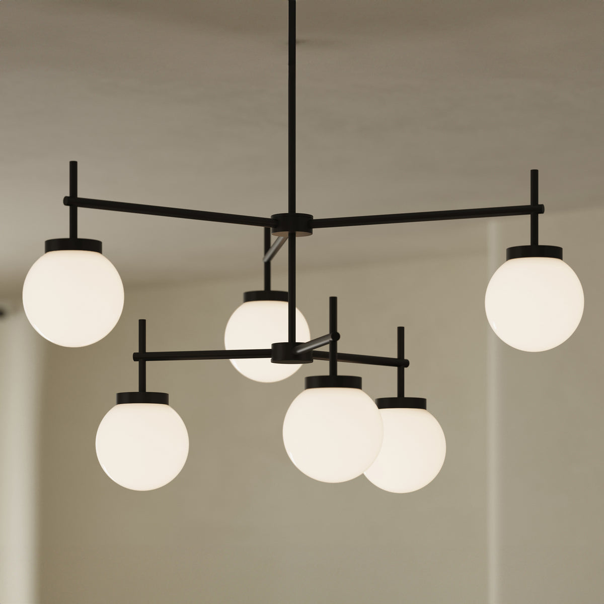 Progress Lighting - P400470-31M - Six Light Chandelier - Rigsby - Matte Black