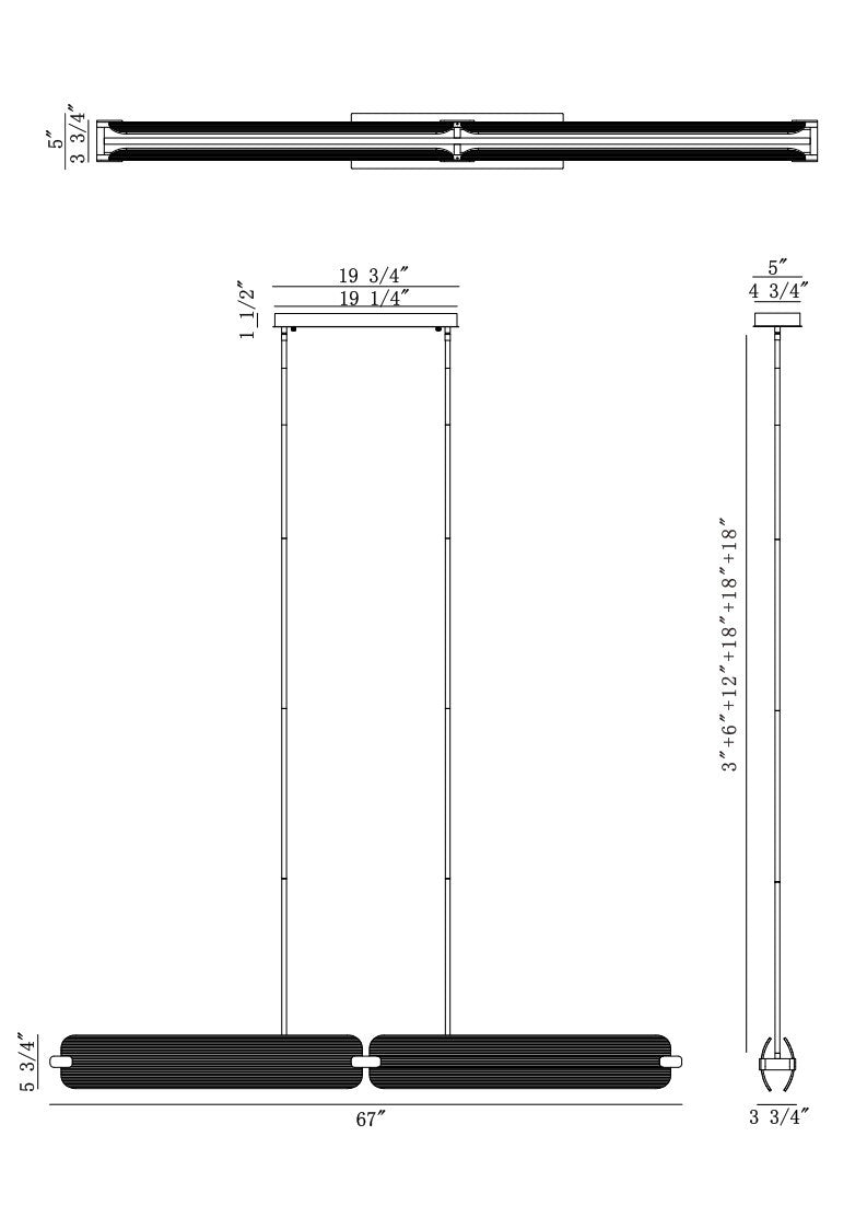 Eurofase - 50056-026 - LED Linear Chandelier - Neoness - Matte Black