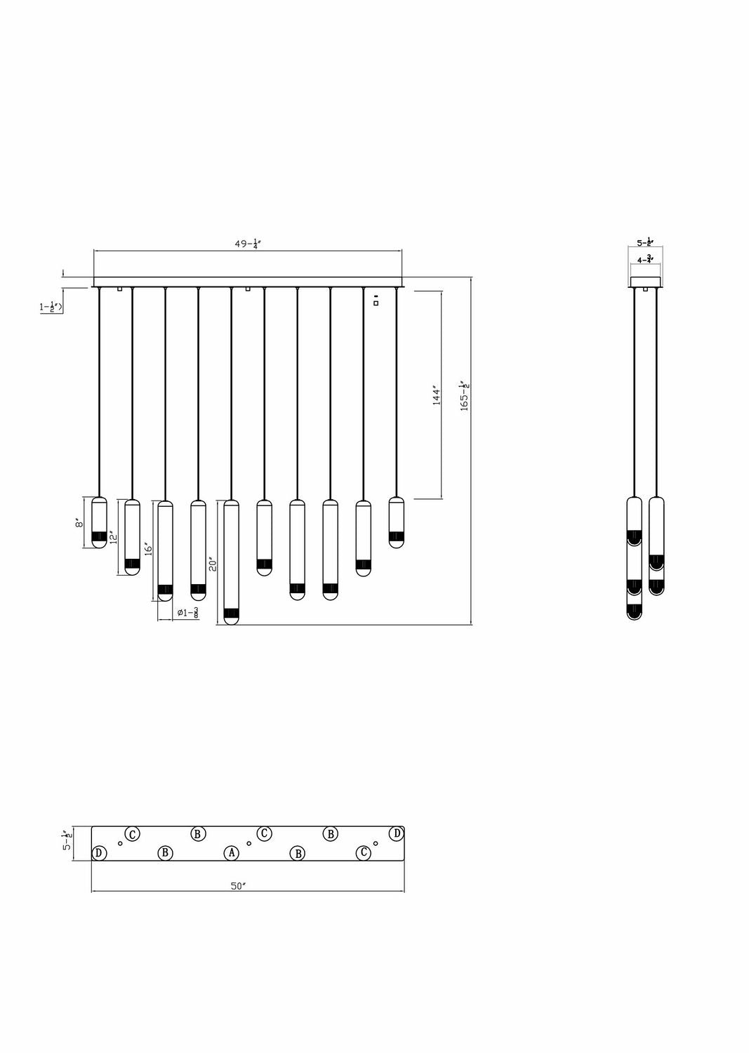 Eurofase - 50129-027 - LED Linear Chandelier - Cambre - Antique Brass