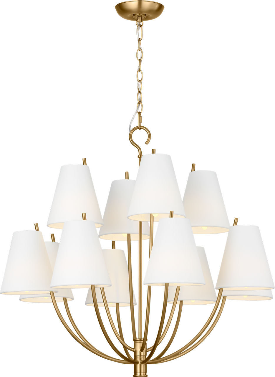 Visual Comfort Studio - CC18312BBS - 12 Light Chandelier - Marina - Burnished Brass/Burnished Brass