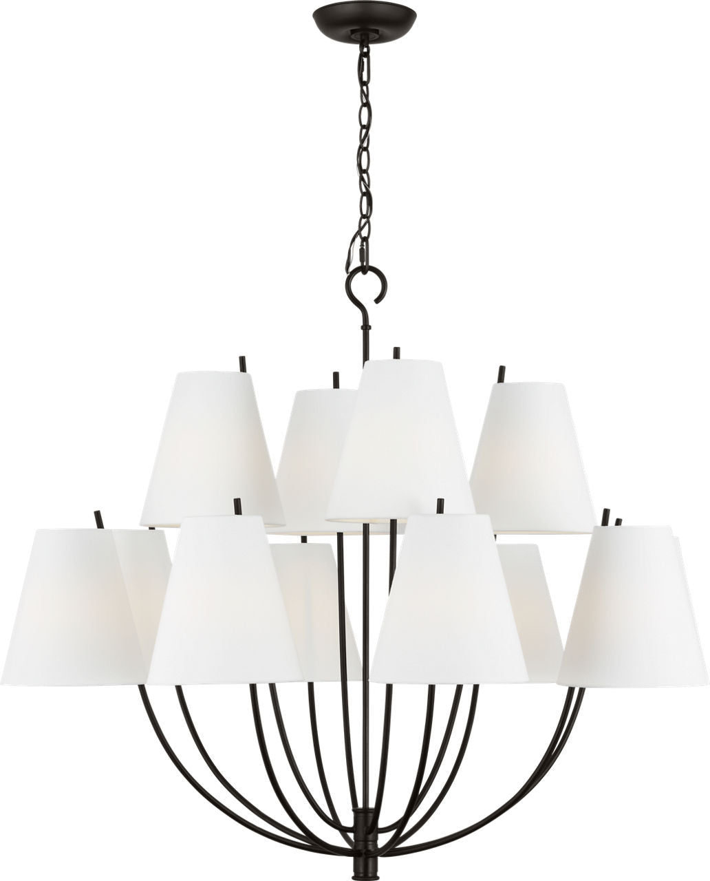 Visual Comfort Studio - CC18412AI - 12 Light Chandelier - Marina - Aged Iroged Iron