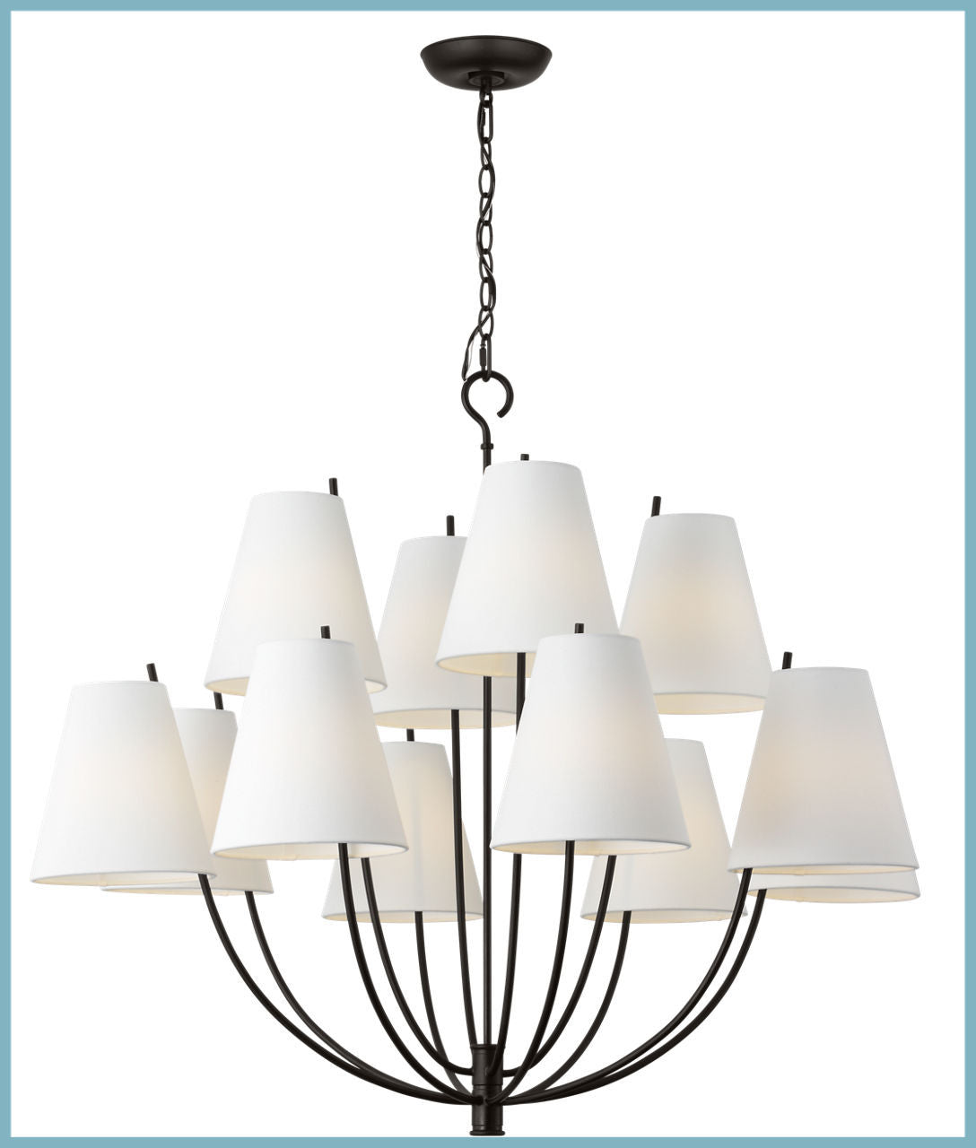 Visual Comfort Studio - CC18412AI - 12 Light Chandelier - Marina - Aged Iroged Iron