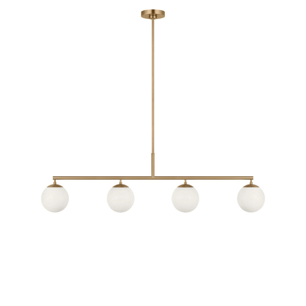Generation Lighting - GLC1814SB - Four Light Linear Chandelier - Nube - Satin Brass