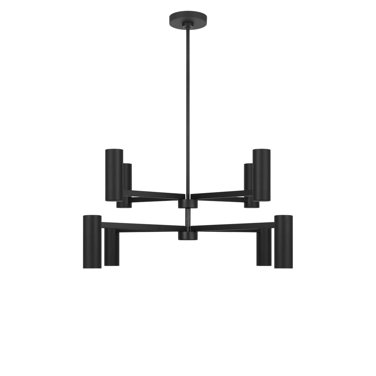 Generation Lighting - GLC2068MBKE - Eight Light Chandelier - Zentro - Midnight Black