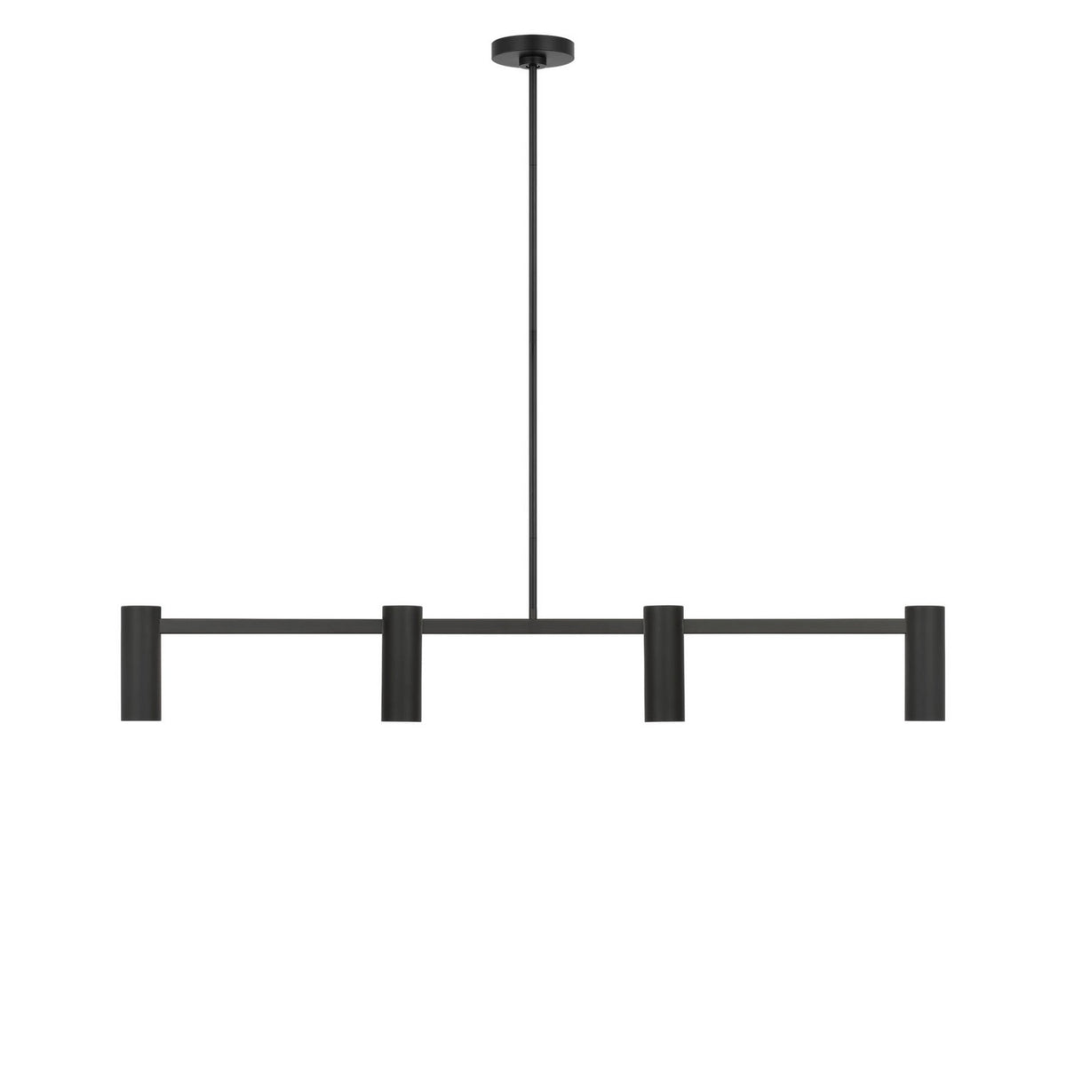 Generation Lighting - GLC2074MBK - Four Light Linear Chandelier - Zentro - Midnight Black