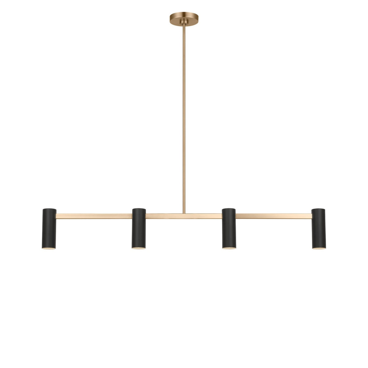 Generation Lighting - GLC2074SBE - Four Light Linear Chandelier - Zentro - Satin Brass
