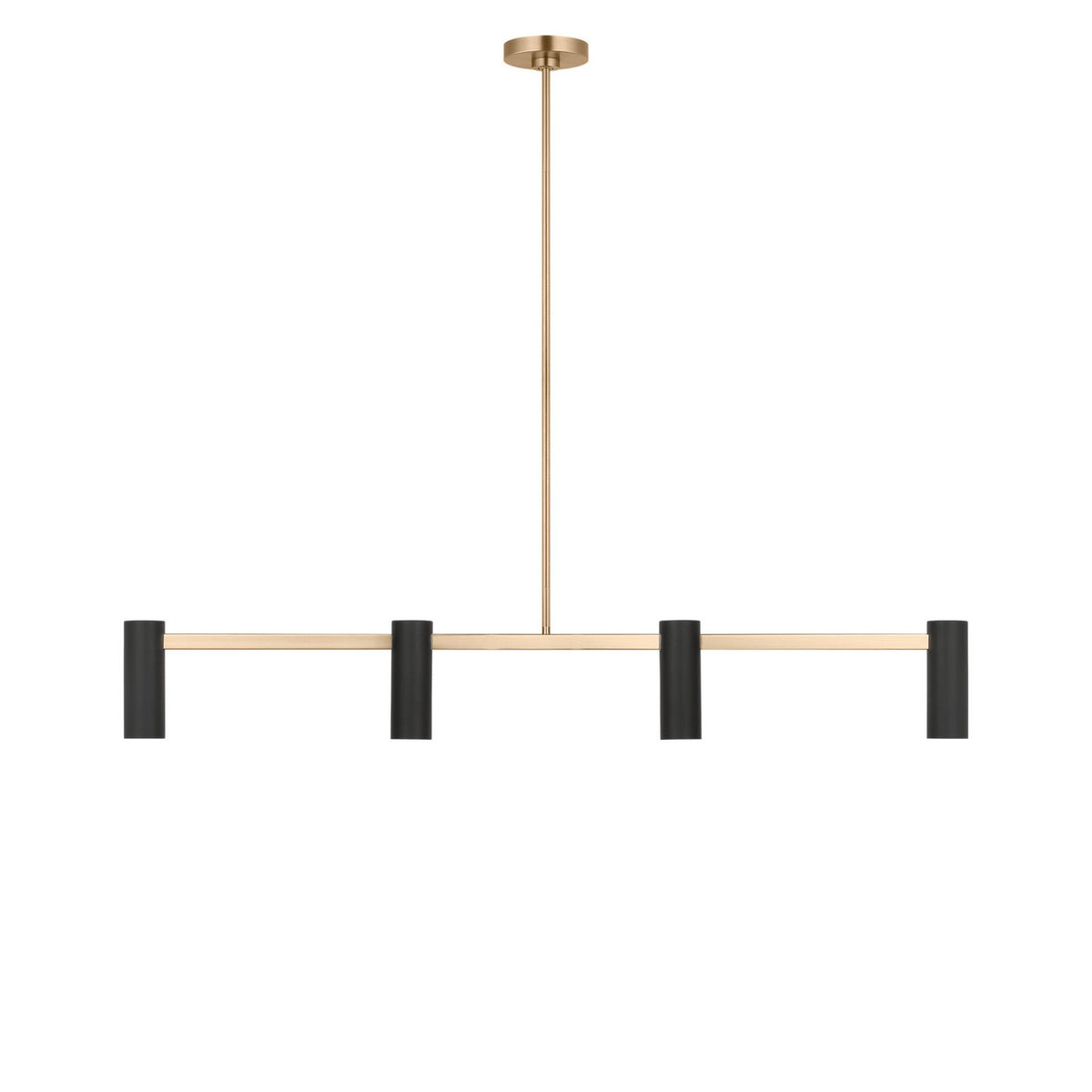 Generation Lighting - GLC2074SBE - Four Light Linear Chandelier - Zentro - Satin Brass