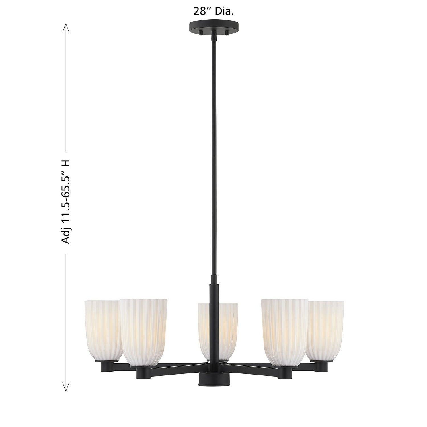 Savoy House - 1-1246-5-89 - Five Light Chandelier - Baldwin - Matte Black