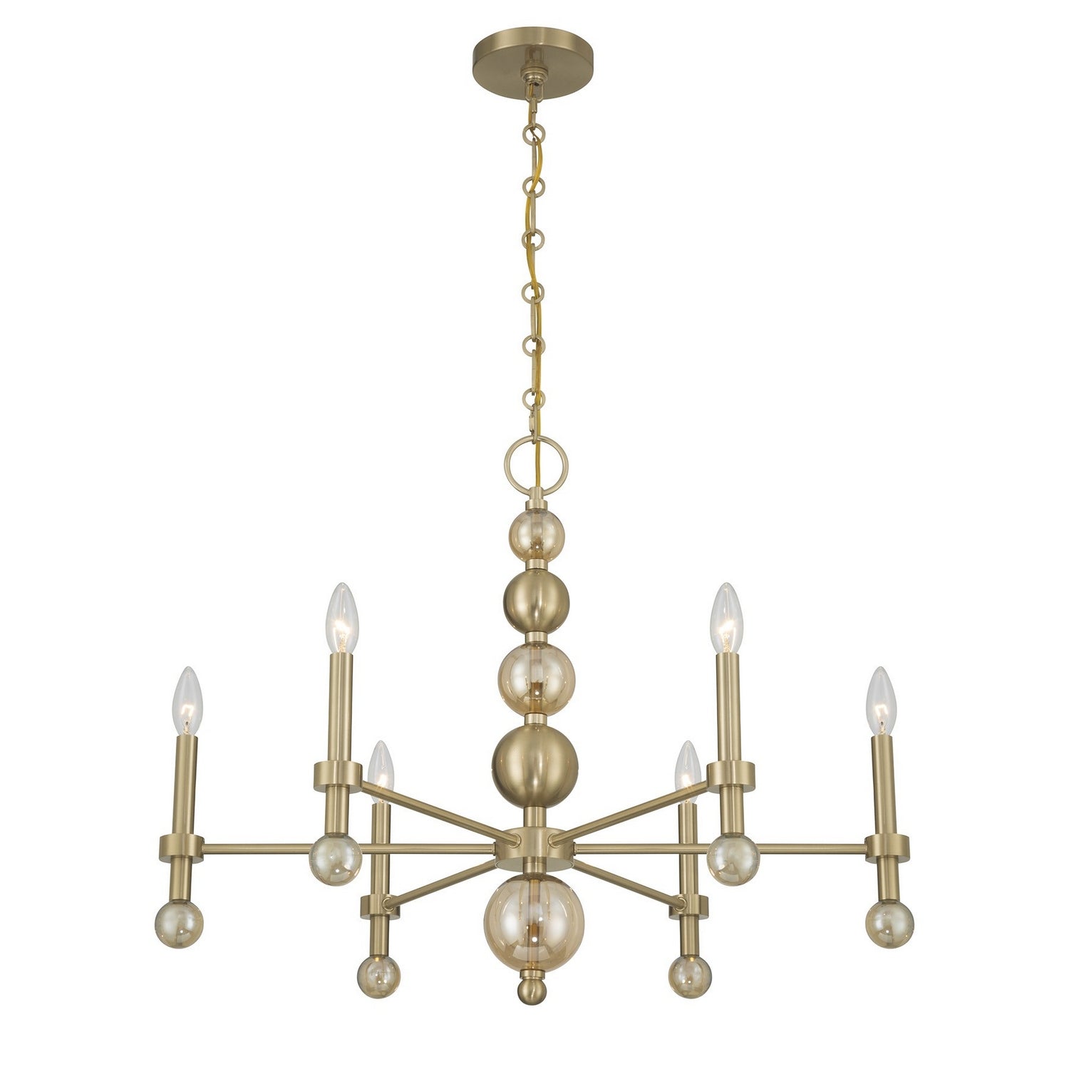 Savoy House - 1-2511-6-127 - Six Light Chandelier - Crescent - Noble Brass