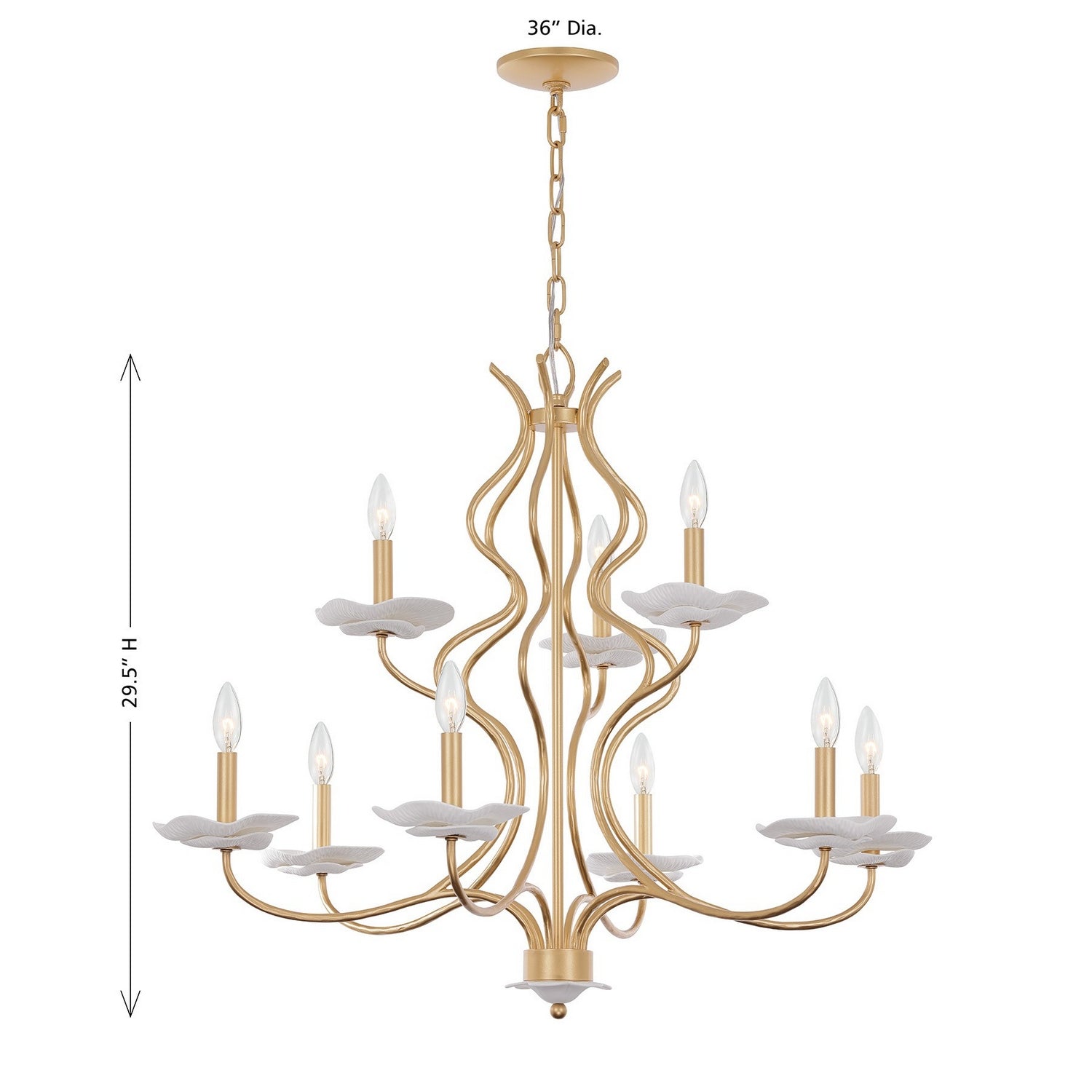 Savoy House - 1-2990-9-38 - Nine Light Chandelier - Lilly - Royal Gold