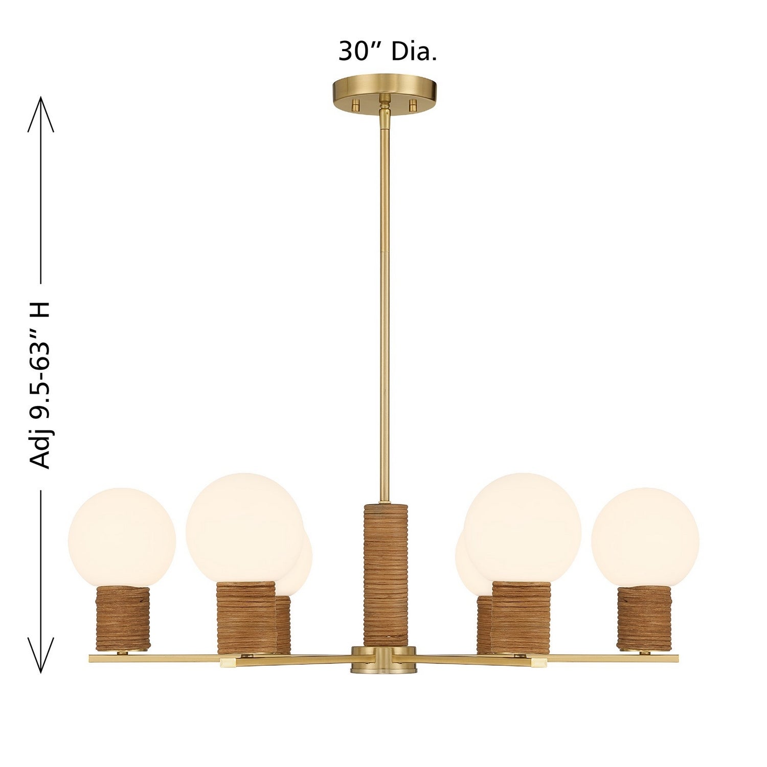 Savoy House - 1-4080-6-322 - Six Light Chandelier - Jarrell - Warm Brass