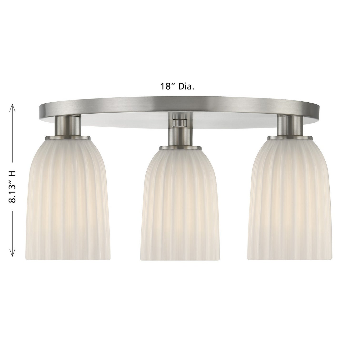 Savoy House - 6-1247-3-SN - Three Light Flush Mount - Baldwin - Satin Nickel
